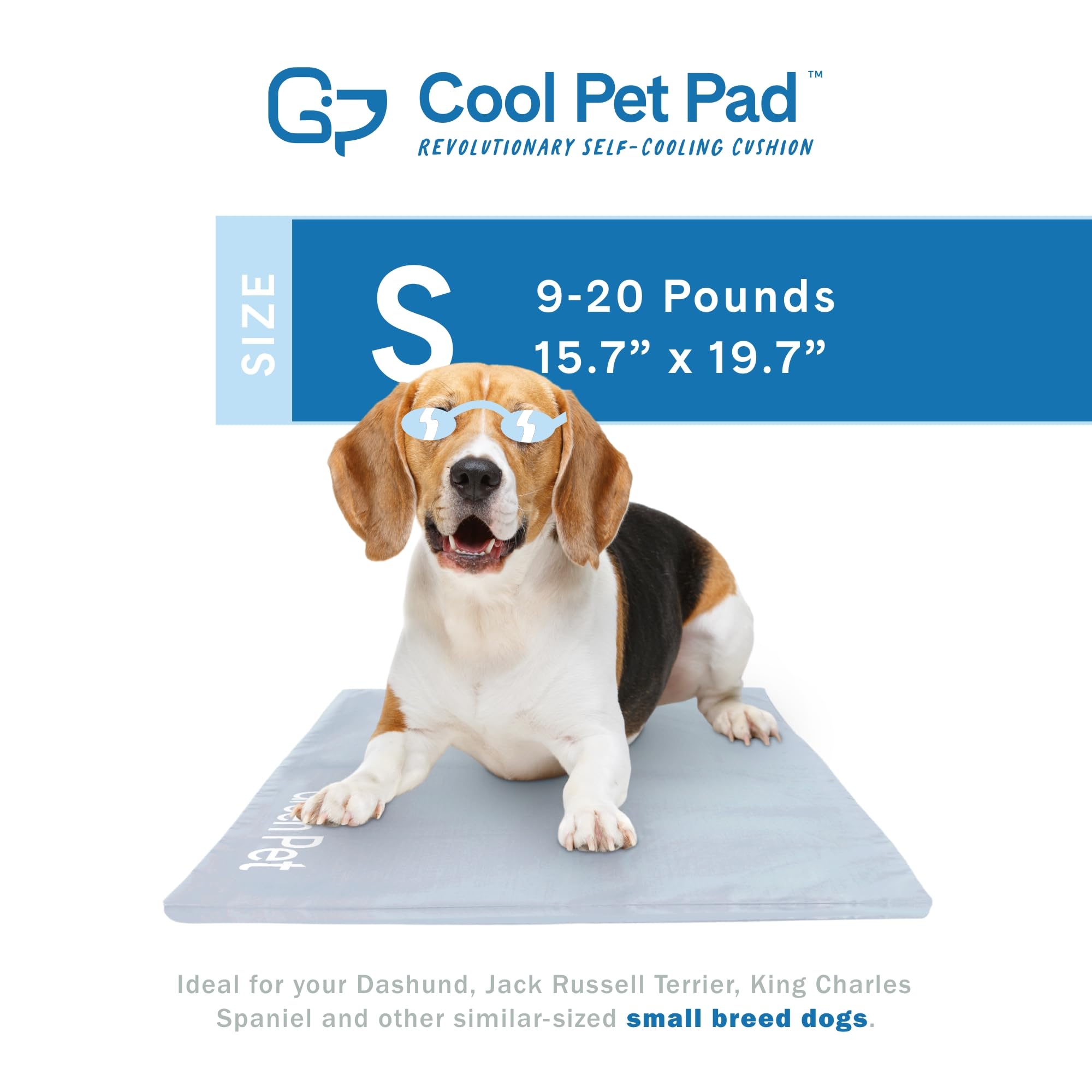 The Green Pet Shop Dog Cooling Mat Cover - Small, Cloud - Protect Your Cool Pet Pad From Dirt & Damage - Machine Washable