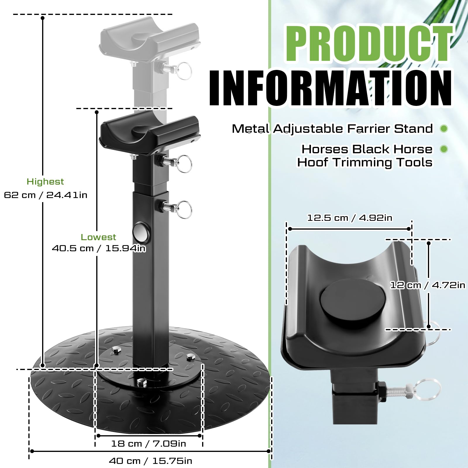 Zonon Metal Adjustable Farrier Stand Blacksmith Farrier Horse Hoof Stand Height Farrier Stand For Horses Black Horse Hoof Trimmi