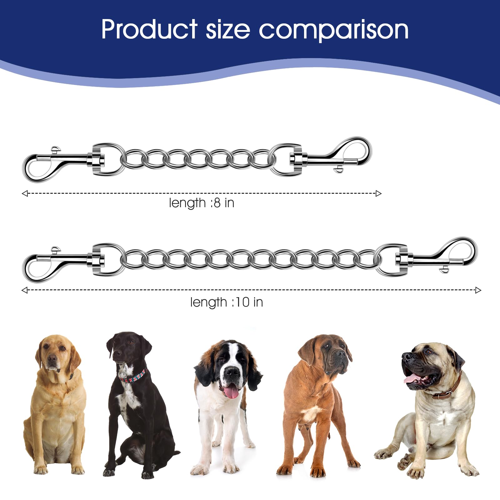 Humlanj Metal Dog Collar Prong Collar Clip And Safety Clip Backup Clasp For Dog Collar And Harness - 10 Inches