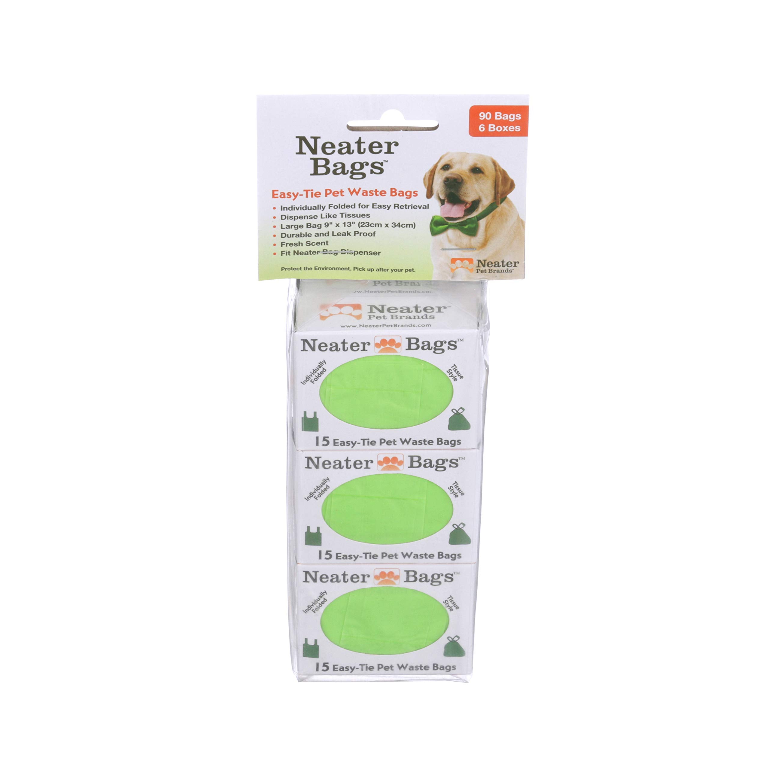 Neater Pet Brands Neater Bags Dog Waste Bag, No Rolls To Fuss With - Dog Poop Bags Dispense One At A Time, Doggie Poop Bag With