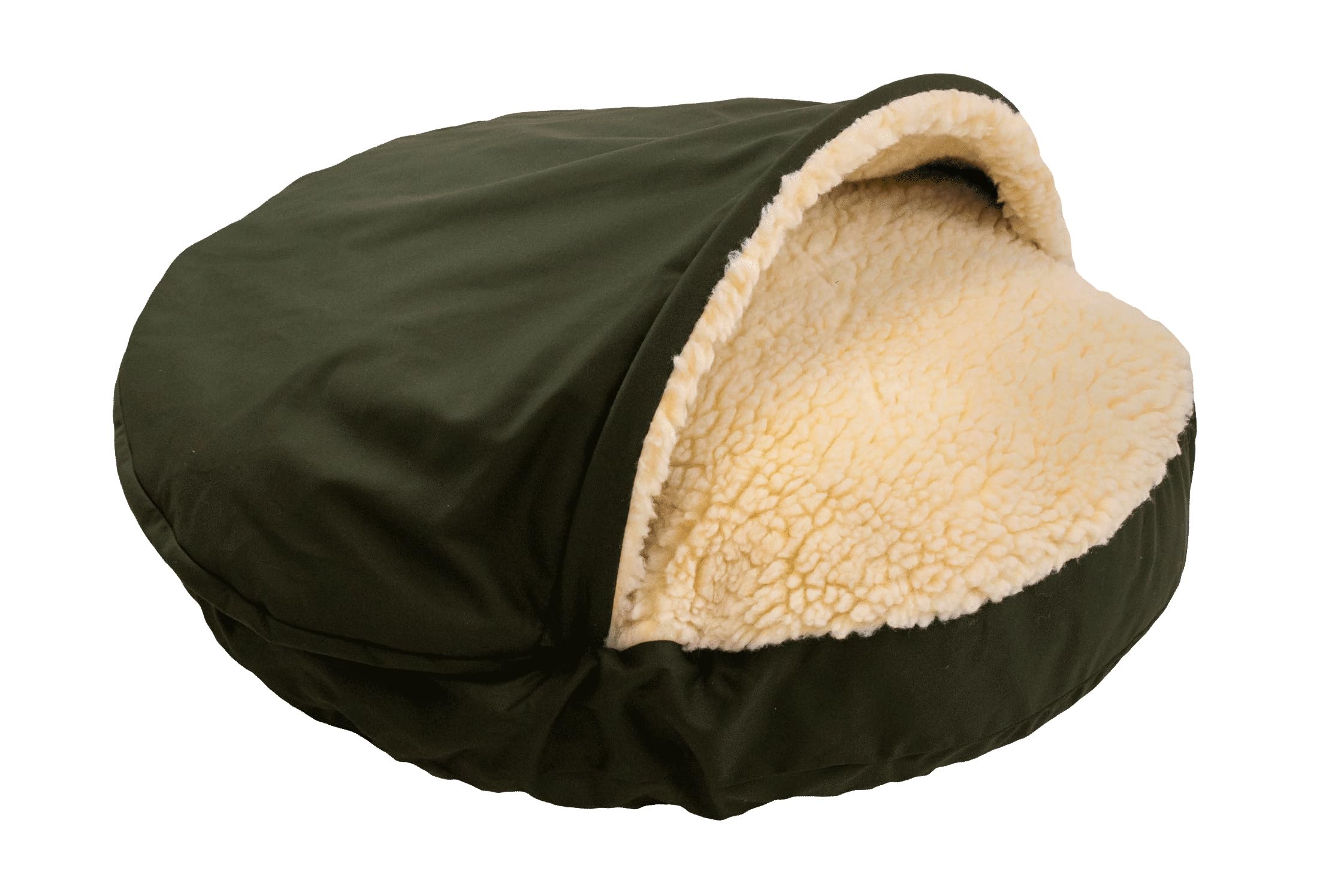 Snoozer Classic Poly-Cotton Cozy Cave Pet Bed, Extra Large, Olive
