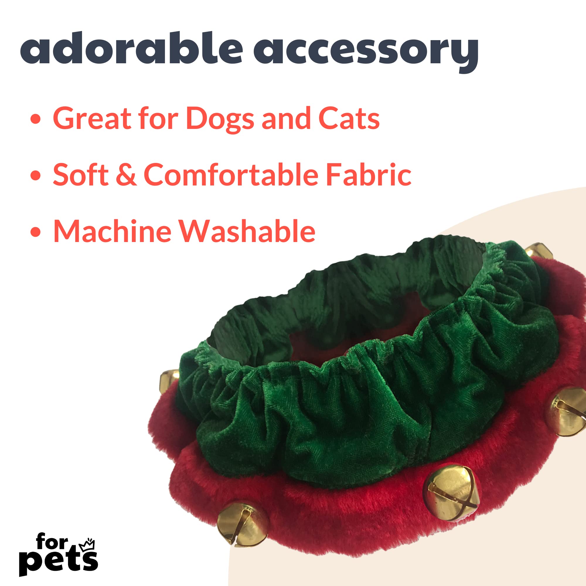Huxley & Kent Ruff Pet Scrunchy | Elf (Extra-Large) | Festive Christmas/Holiday Neckwear For Dogs/Cats | Fun Stretchable Costume Accessory | Soft Collar With Bells