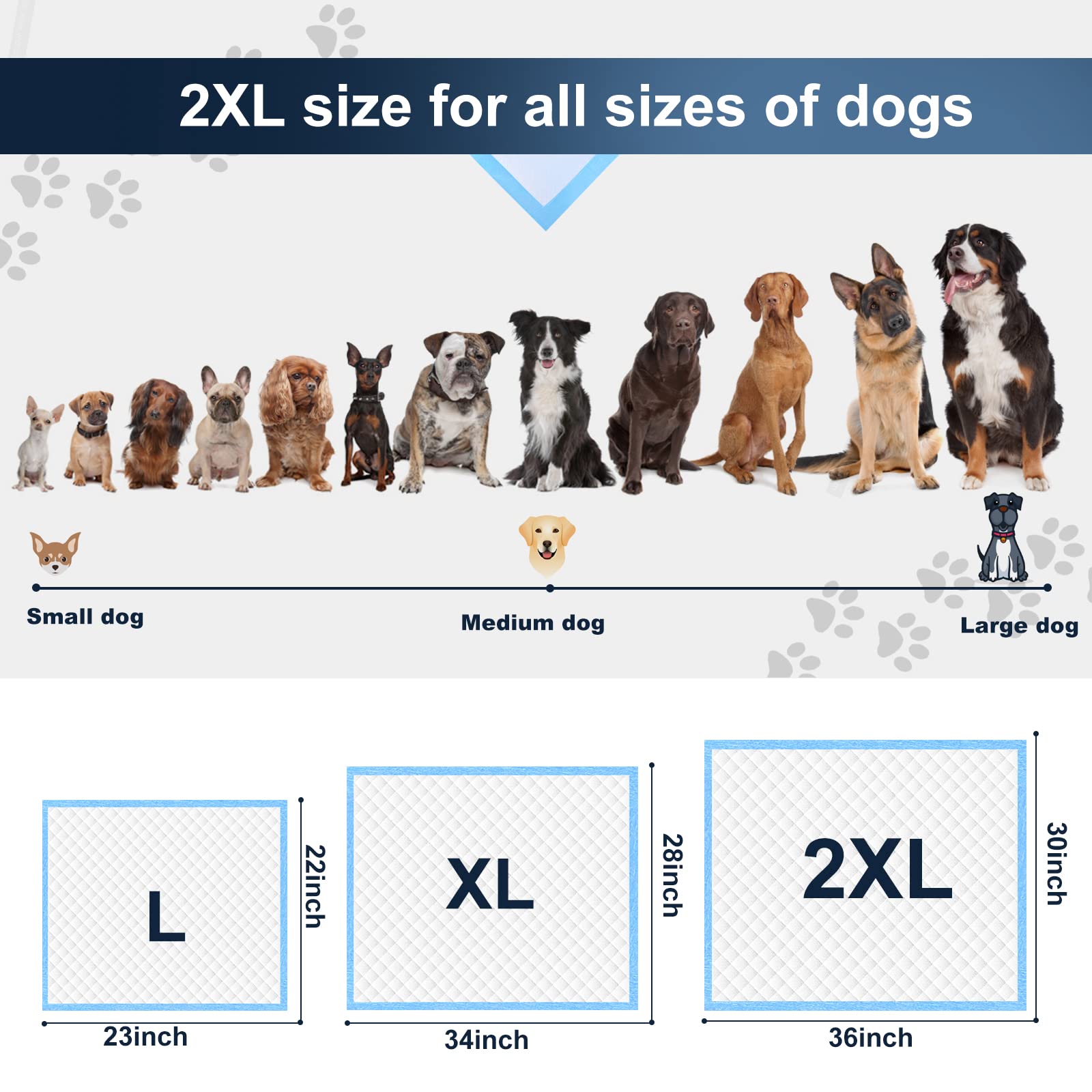 Boscute Xxl Thicken 6 Layers Heavy Absorbent 30'X36' Pet Training Dog Pee Pads, Extra Large Polymer Leak-Proof Quick Dry Puppy Pee Pads, Disposable Pee Pads For Dogs Cats Rabbit