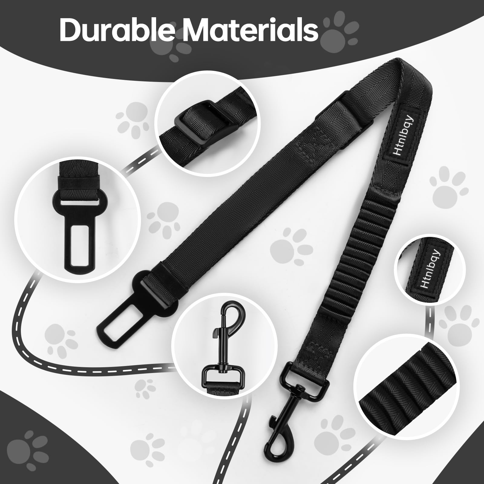 Thickened Dog Seat Belt for Car, 3 Pack Set Retractable Dog Car Leash Adjustable Dog Seat Belt for Vehicle Nylon Pet Safety Seat