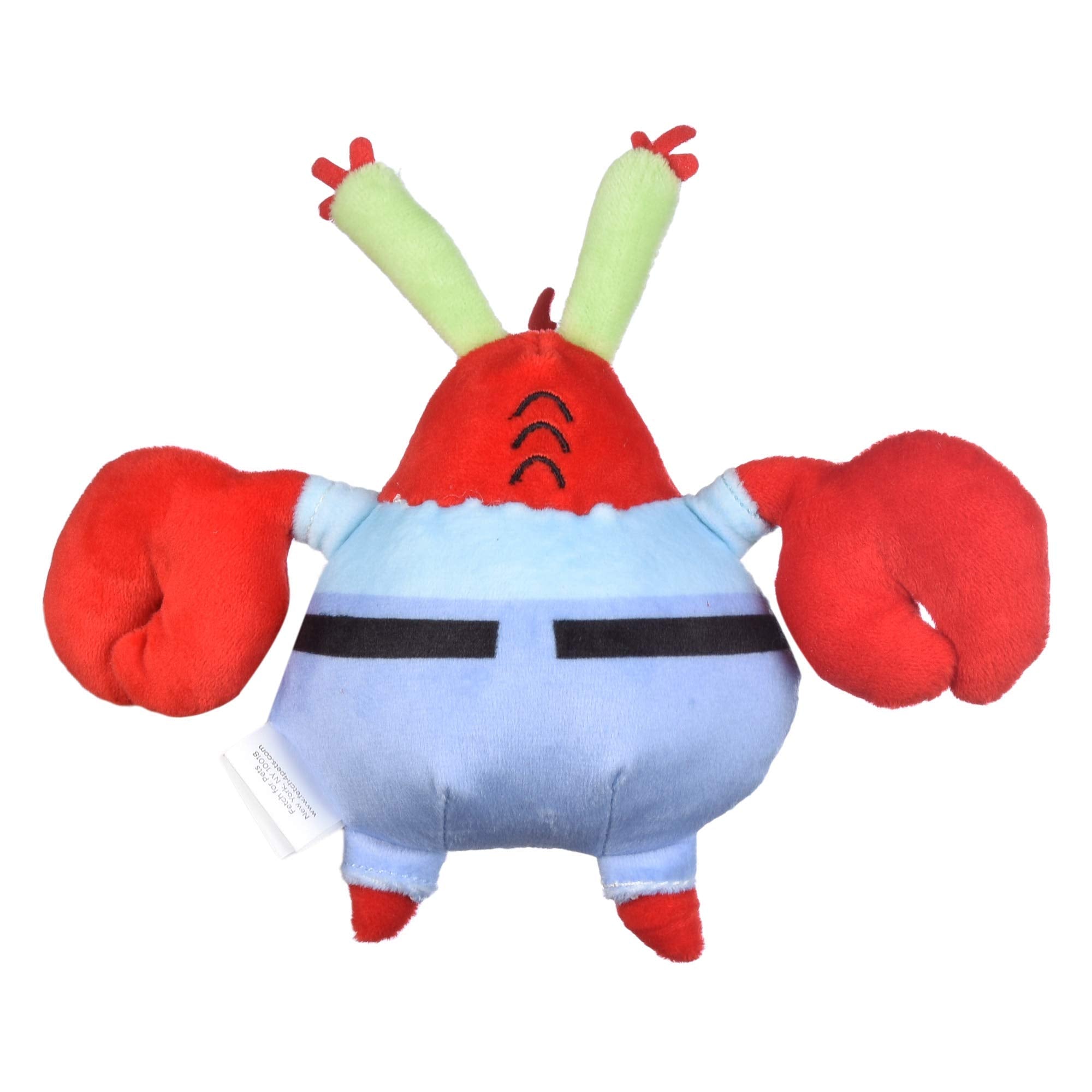 SpongeBob SquarePants for Pets Mr. Krabs Figure Plush Dog Toy | 6 Inch Small Dog Toy for SpongeBob Fans | Crab Squeaky Dog Toy f