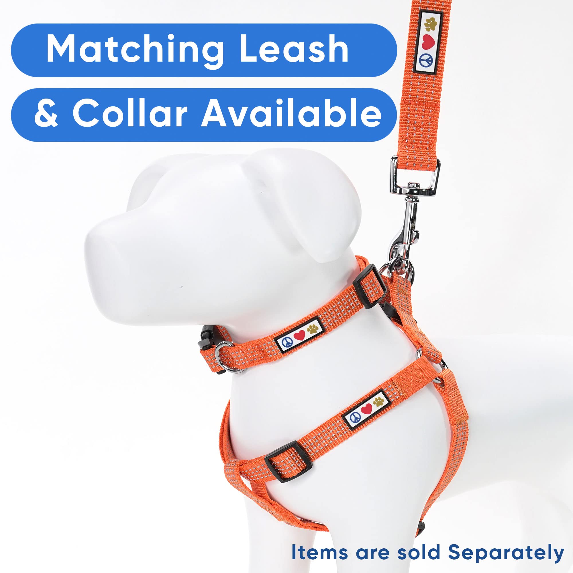Pawtitas Dog Harness For Large Dogs Orange Dog Harness Step In From A Senior Dog To A Puppy Harness Adjustable Reflective Dog Ha
