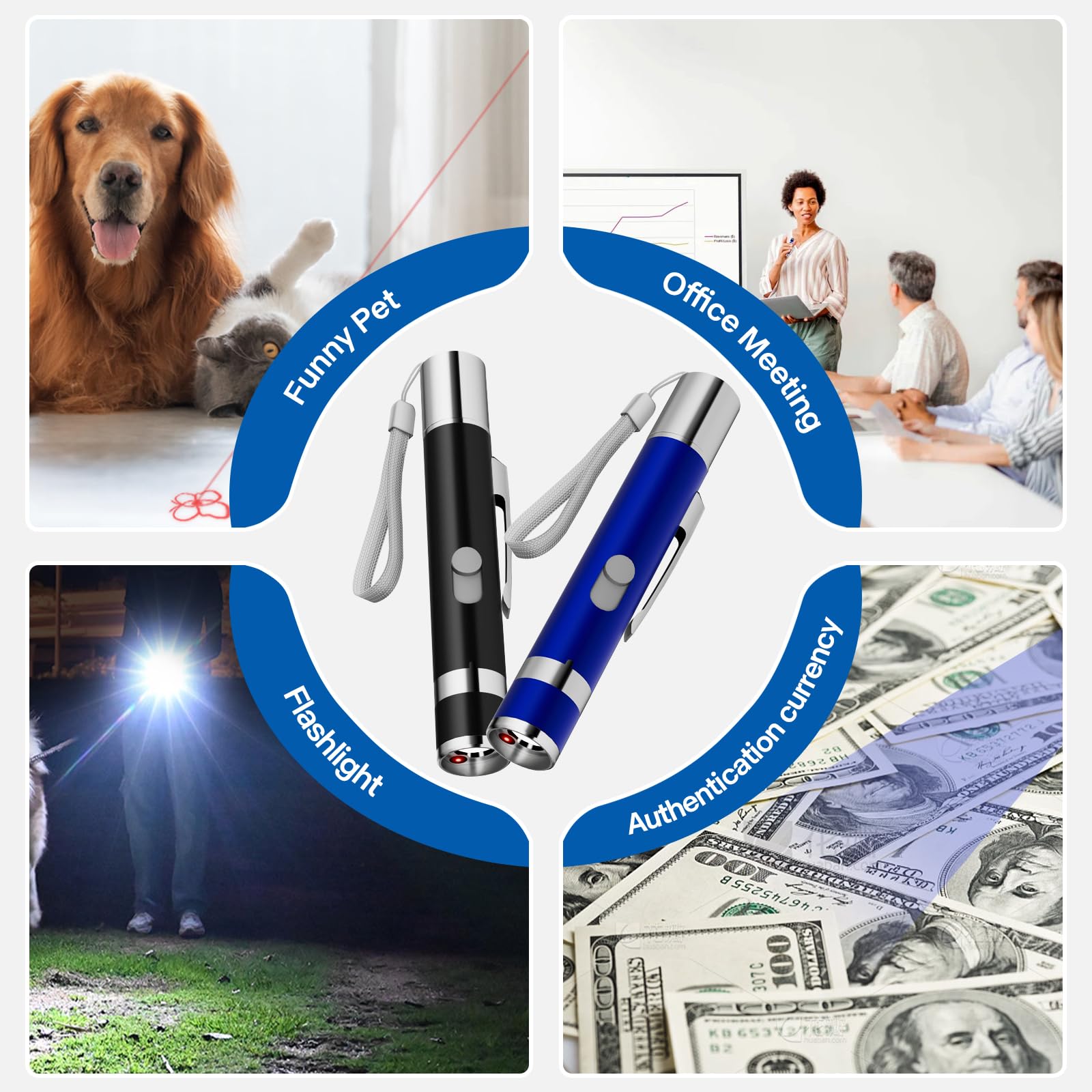 Meliinma 2-Piece Cat Toys Interactive For Indoor Cats, 7 Patterns, Rechargeable Cat Pointer Lights For Kitten Pet Dog Play Train