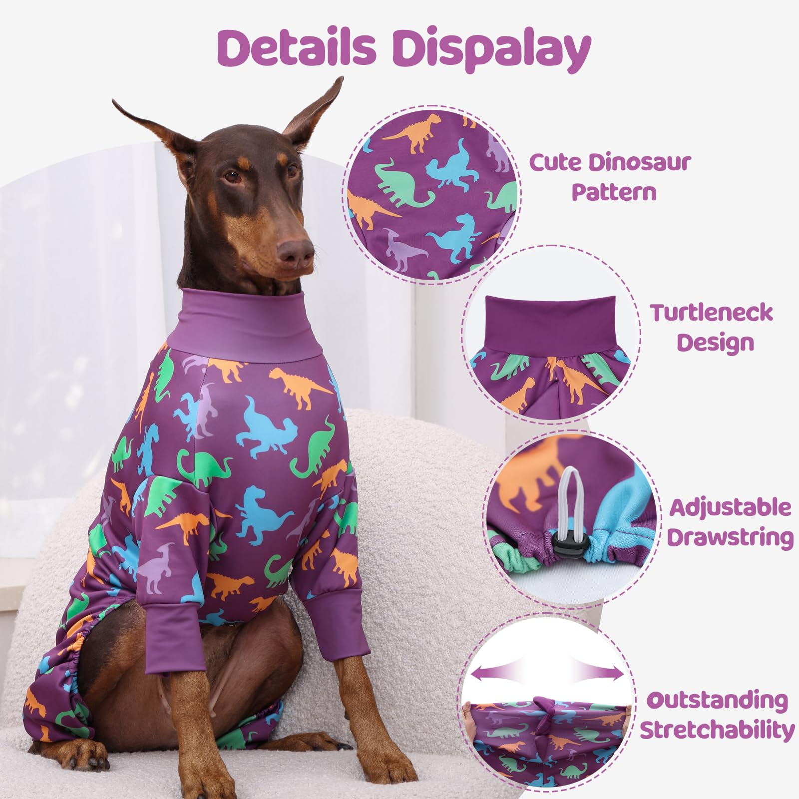 Unipup Dog Pajamas Large Size, Big Dog Onesie Clothes, Anti Shedding And Licking, Post Surgery Recovery Pet Pjs, Cotton Soft Mat