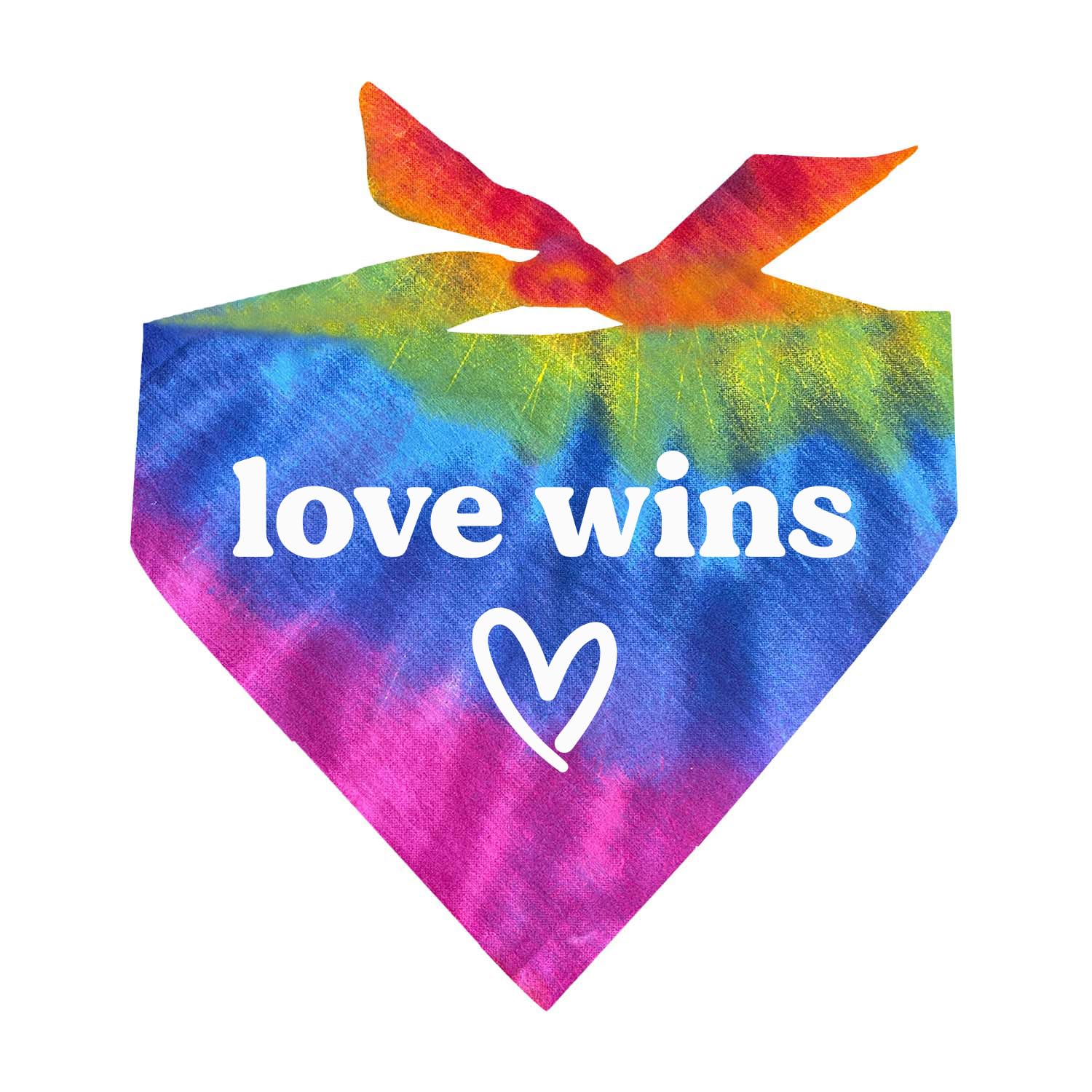 Love Wins Lgbtq Pride Dog Bandana (720 Sunset Tie Dye, One Size)
