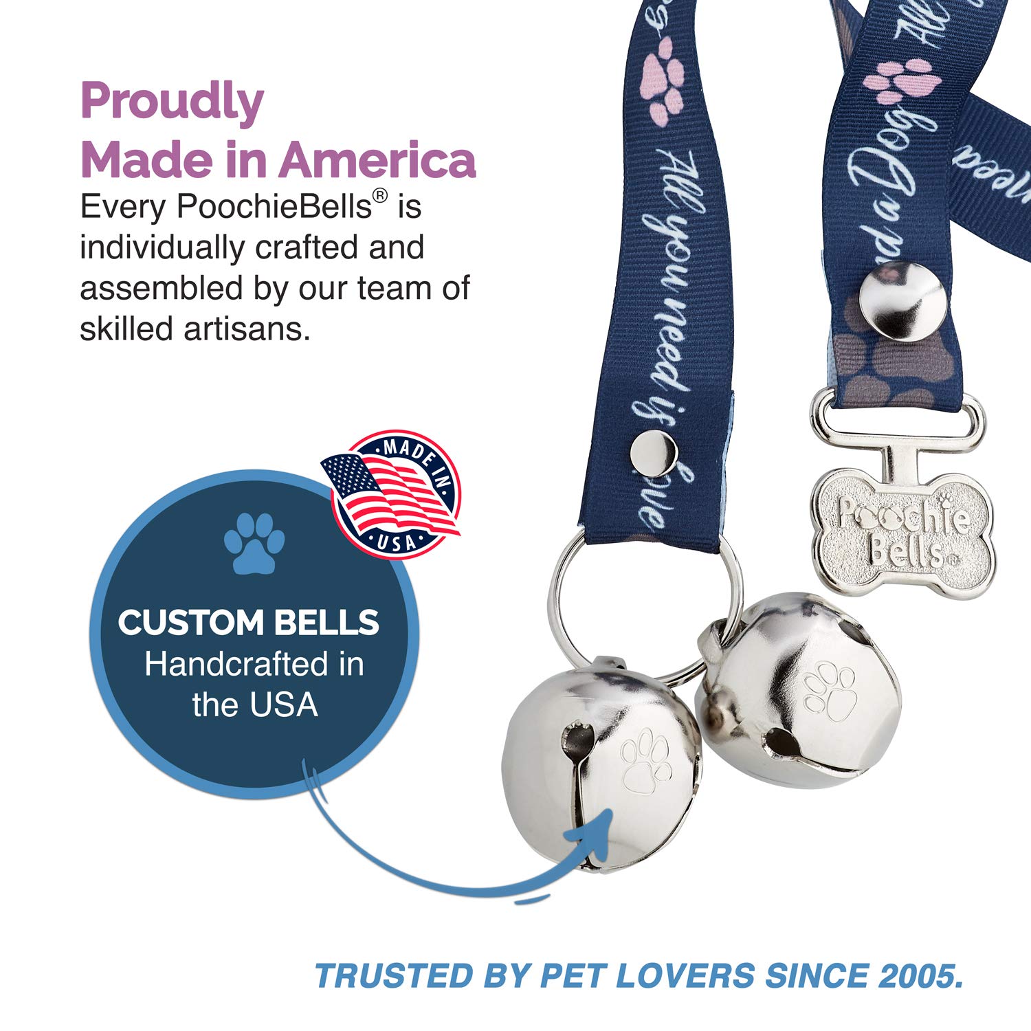 Poochiebells Verified Potty Training Dog Doorbells, Simple And Effective Puppy Housetraining Bell Tool With Easy, Step-By-Step Instructions, Doggie Dialogue Collection
