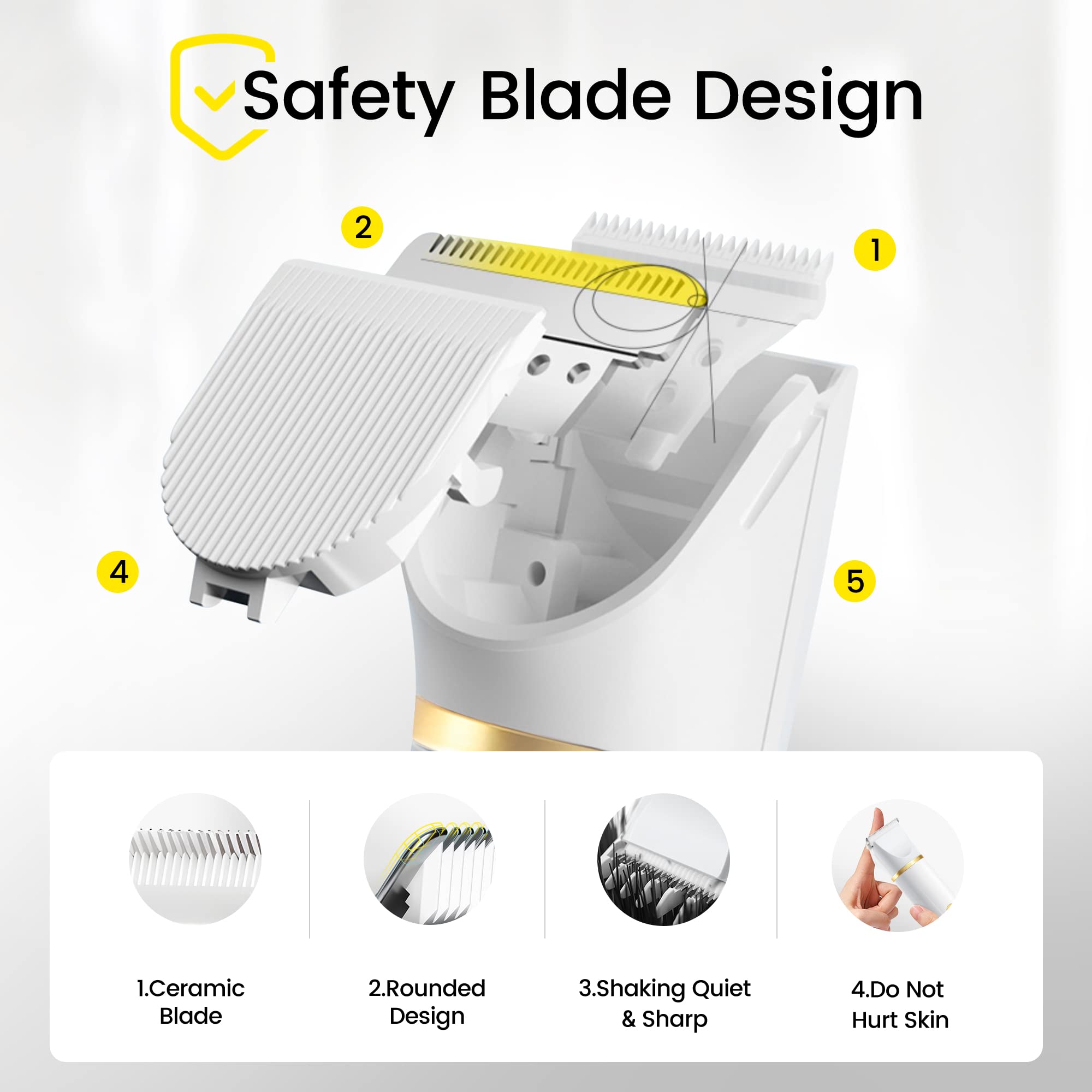 Dog Clippers For Grooming, Ferrisa Professional Cordless Dog Trimmers Grooming Kit Supplies With 3 Blade Heads, Low Noise Dog Gr