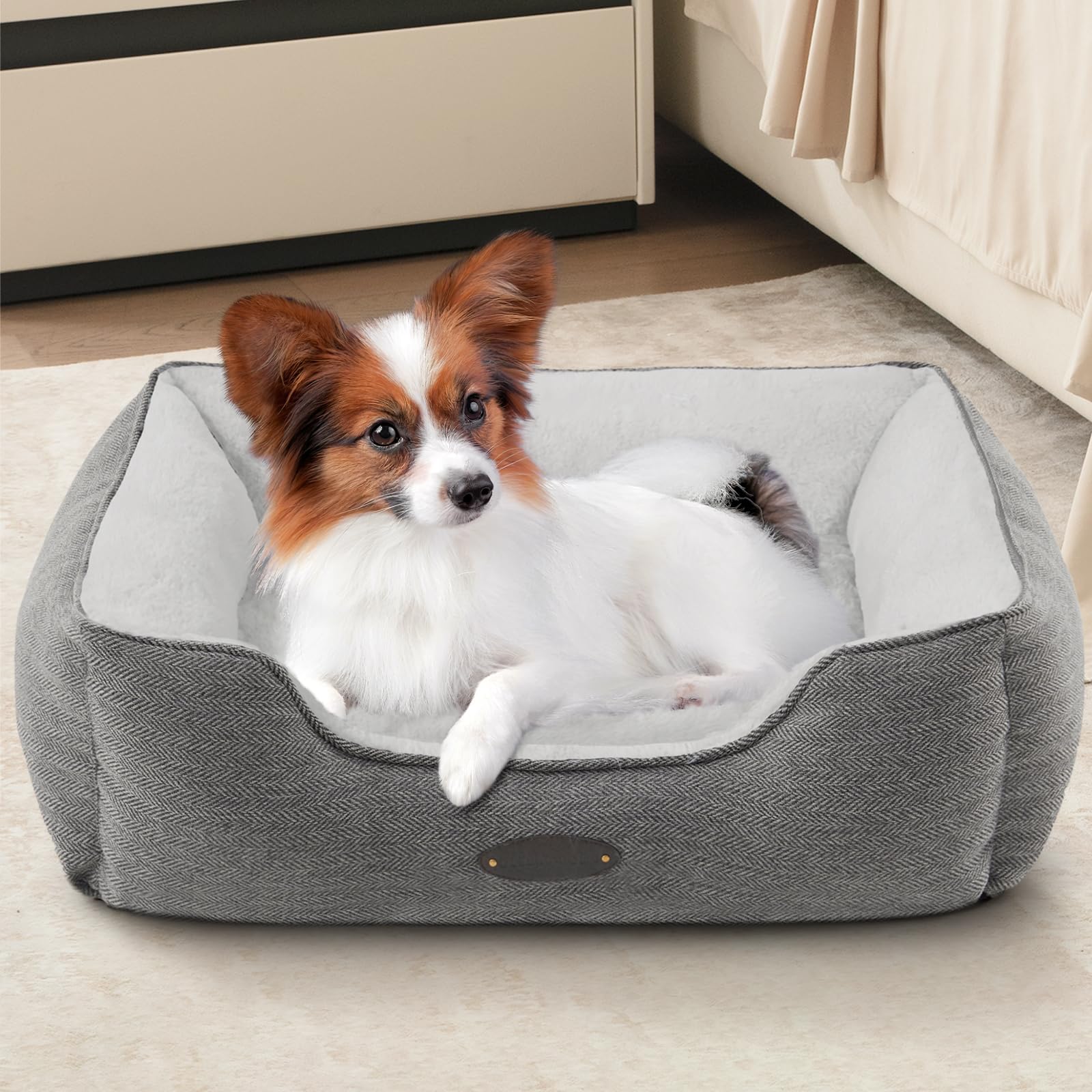 Debang Home Dog Bed For Extra Small Dogs Breeds,Cat Bed,Puppy Kennel Bed,Deluxe Plush Dog Crate Beds,Comfy Durable Pet Sleeping 