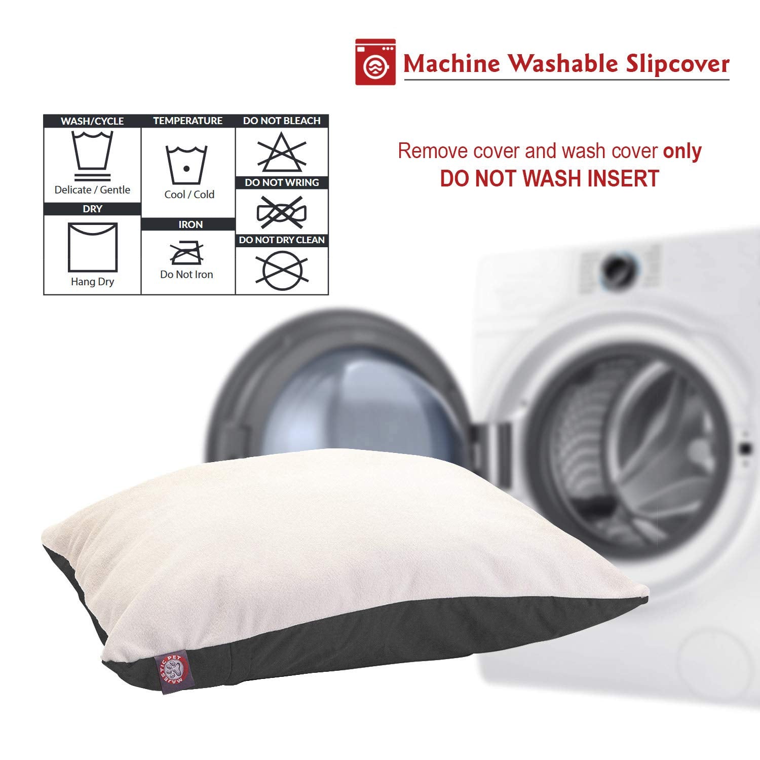 Majestic Pet Rectangle X-Large Dog Bed Washable - Removable Slipcover Pet Bed - Dog Crate Bed Super Value Pillow Dog Bed - Dog K
