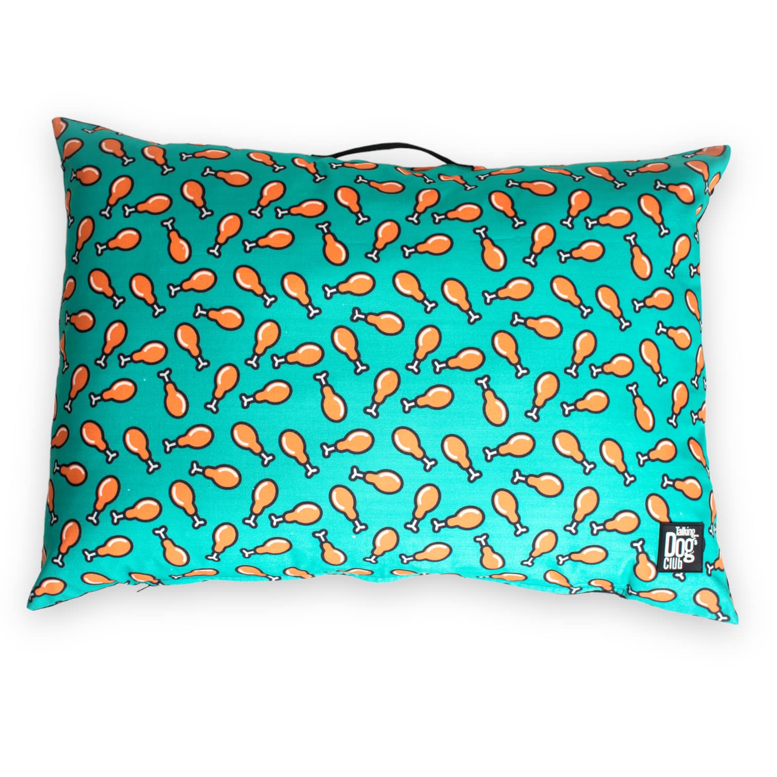 Talking Dog Club Washable, Canvas, Fluffy Pillow Bed with Removable Cover for Dogs & Cats, Chicken Leg