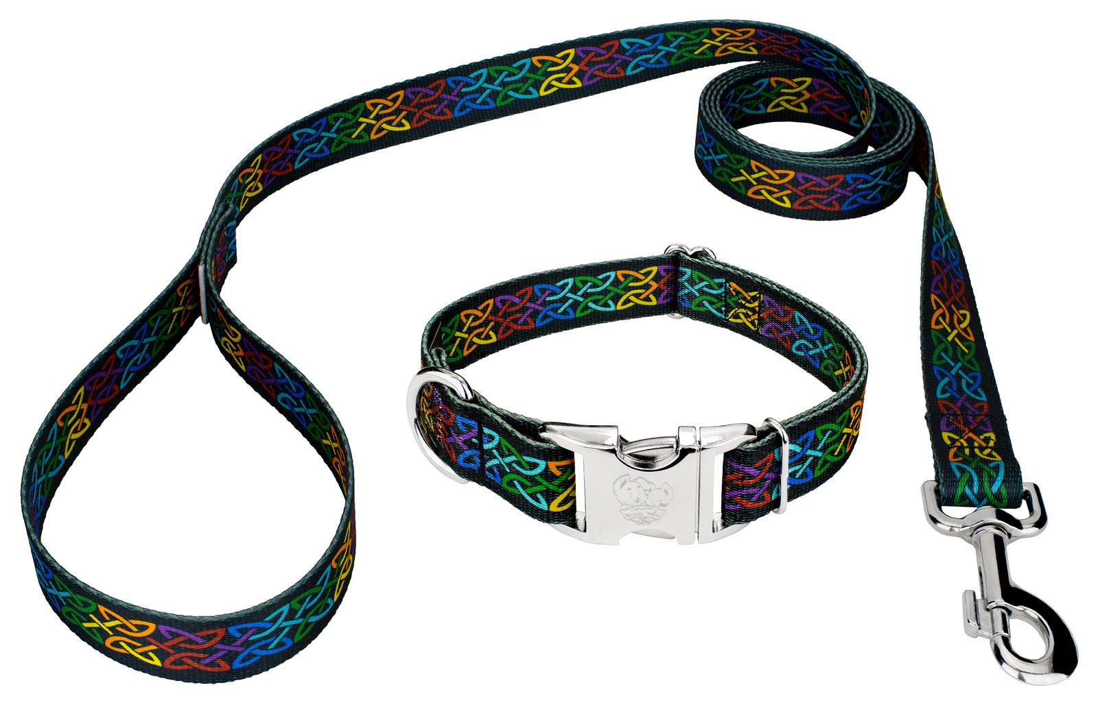 Country Brook Petz - Premium Celtic Pride Dog Collar And Leash - Irish Pride Collection Featuring Lucky Designs (1 Inch, Large)