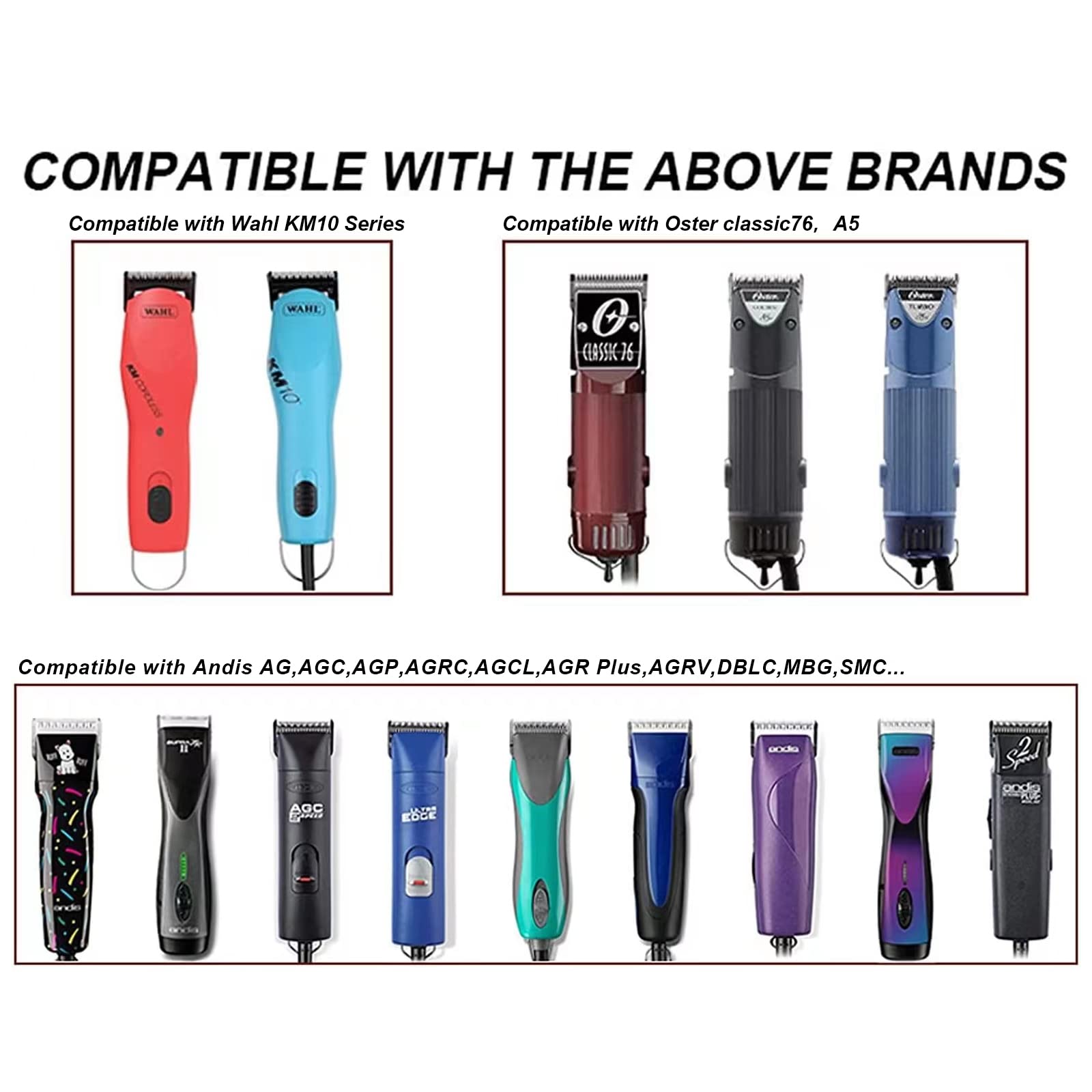 Dodaer Detachable Pet Dog Grooming Clipper Ceramic Blades,Compatible With Andis Size 5Fc 1/4?6.3Mm) Cut Length (64122),Compatible Withoster A5,Wahl Km Series Clippers