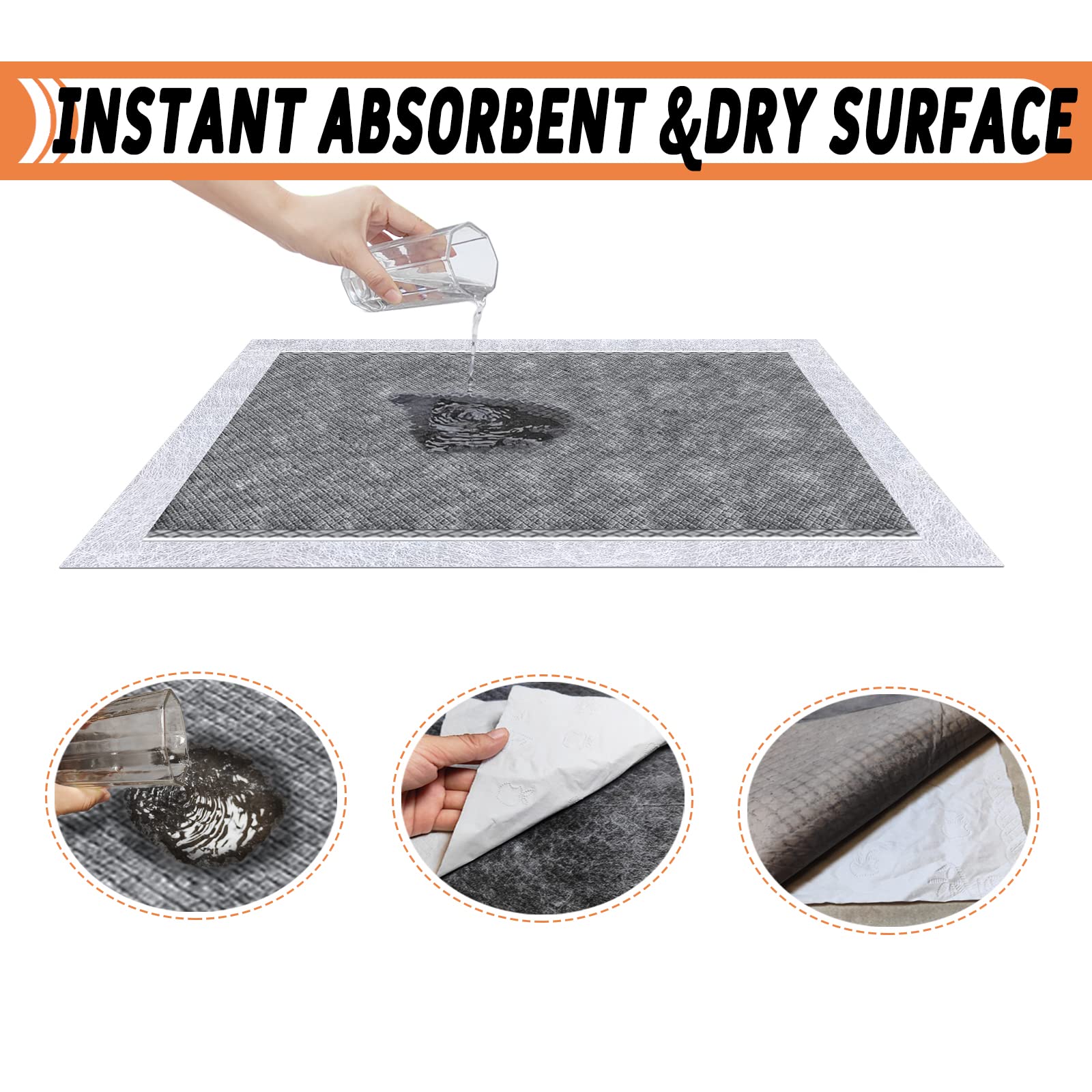 Ginidear Guinea Pig Bedding, Disposable Guinea Pig Cage Liners, Charcoal Odor Controlling Absorbent Waterproof Pee Pads For Rabb