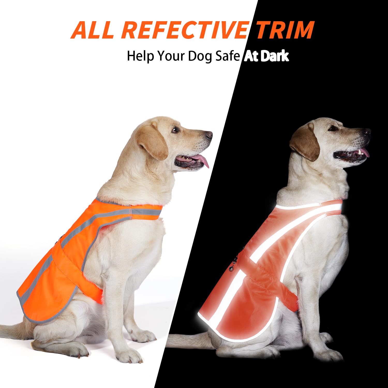 Reflective Dog Vest For Small Medium Breeds, High Visibility Dog Safety Vest Harness With Removable Bell Keep Safe From Hunting,