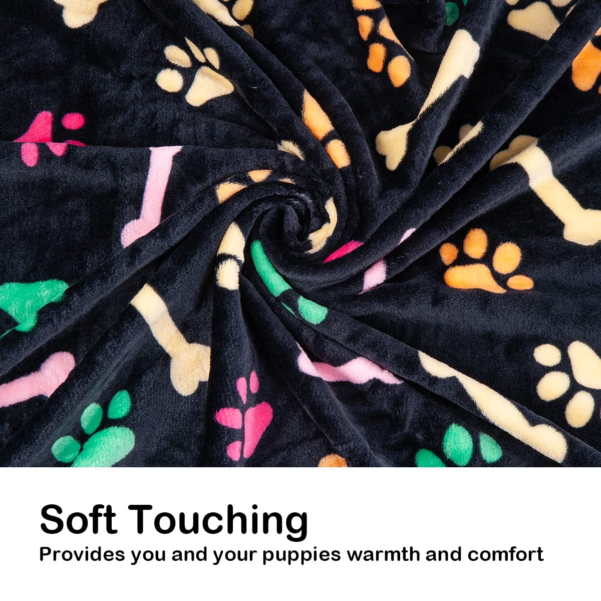 Dono 1 Pack 3 Blankets Soft Fluffy Cute Paw Pattern Fleece Pet Blanket Warm Sleep Mat Cute Print Design Puppy Kitten Blanket Doggy Mat Paw Print For Animals-23 * 16In