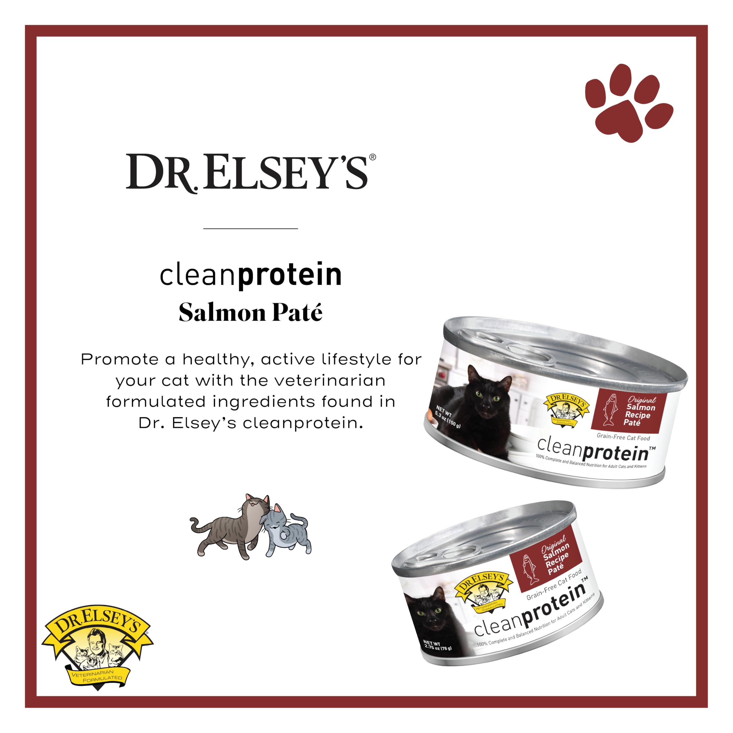 Dr. Elseys cleanprotein Original Salmon Recipe Wet Cat Food 5.3 oz (Pack of 24)