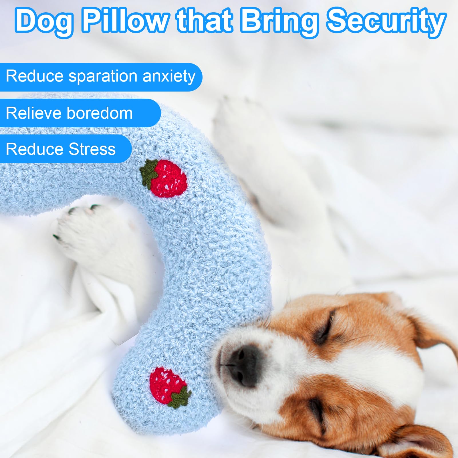Mity Rain 2Pcs Dog Pillow, Anxiety Relief Pillow For Dog, Ultra Soft High Density Calming Pillow For Joint Relief Sleeping Impro
