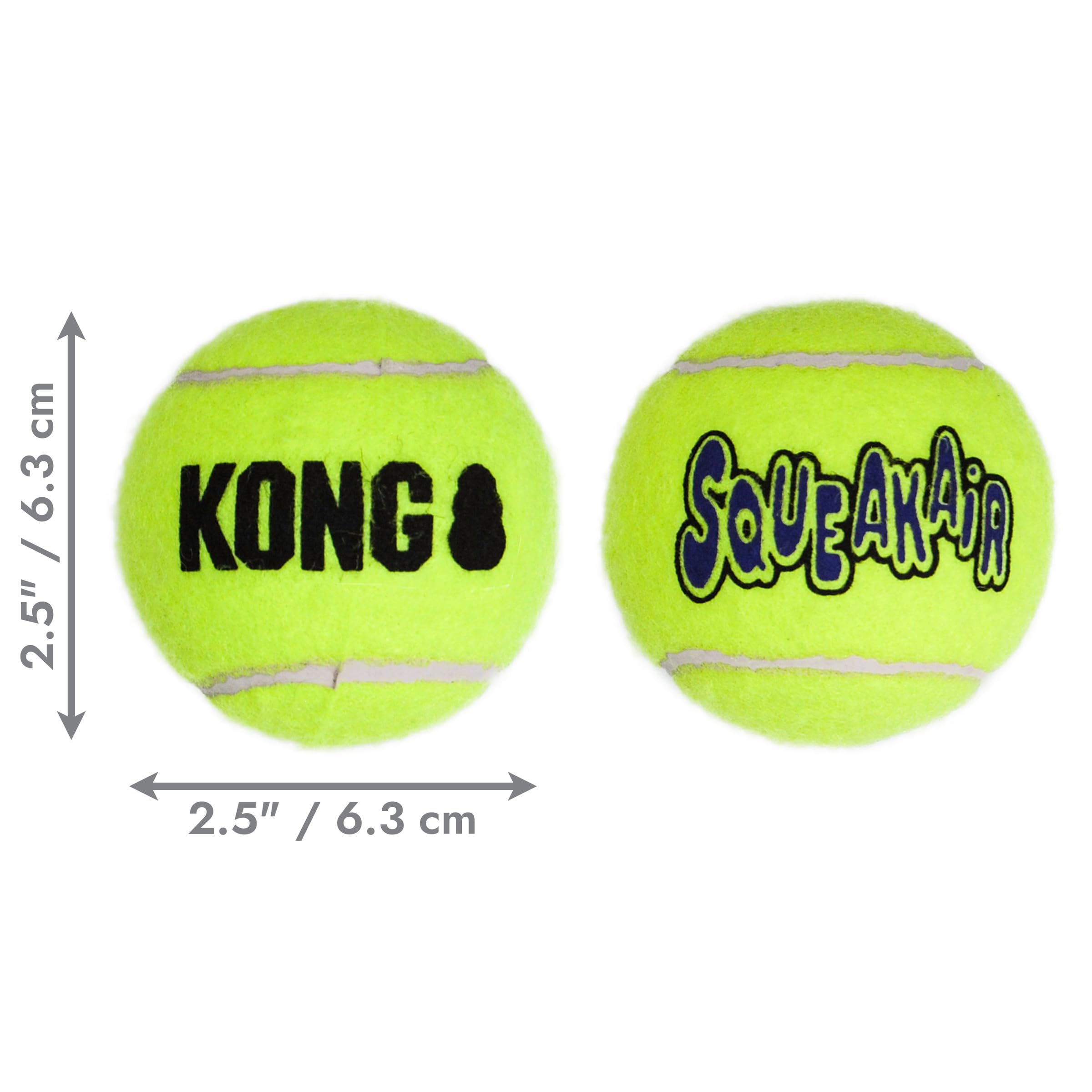 Kong Air Dog Squeakair Dog Toy Tennis Balls, Medium, (Pack Of 3)