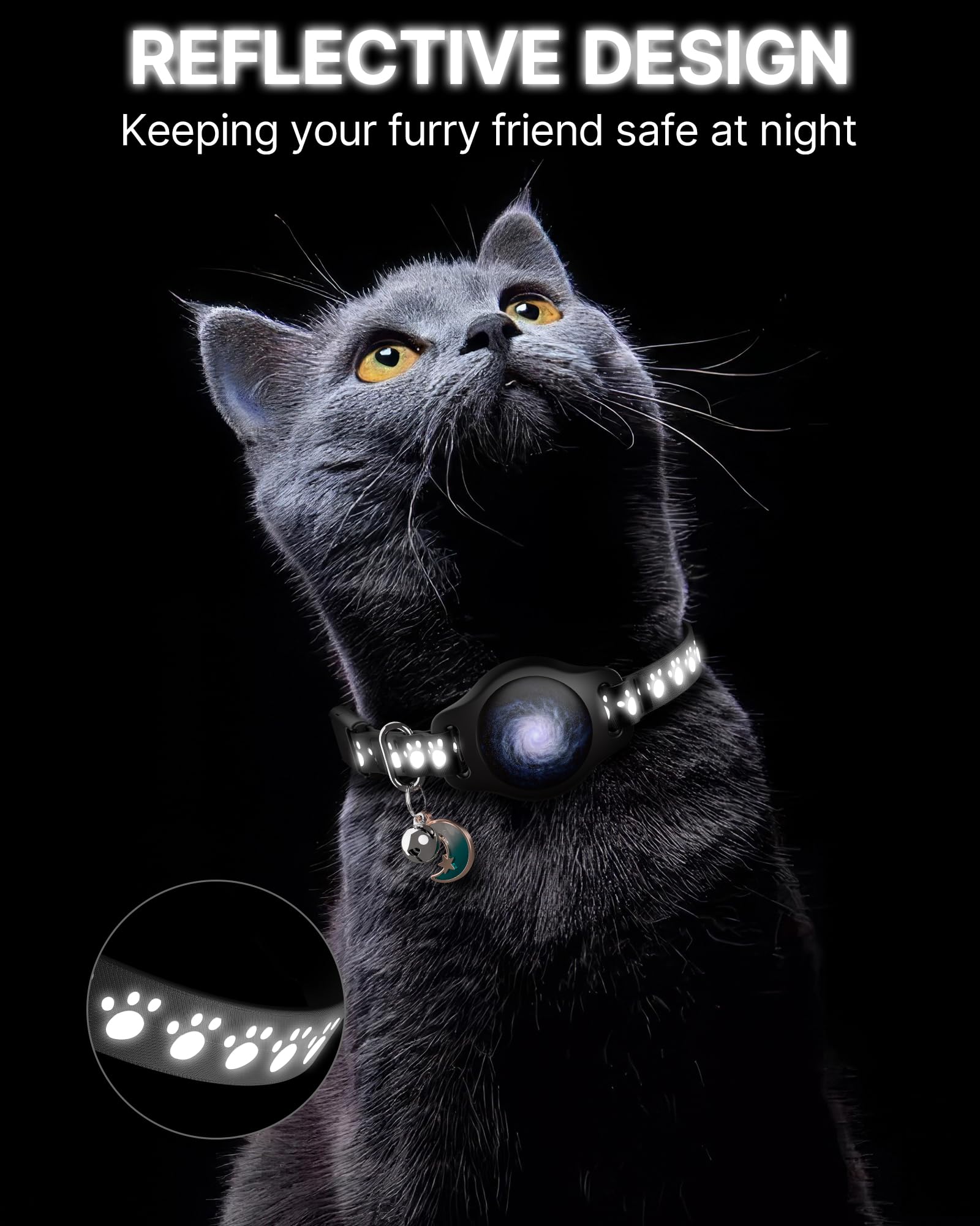 Cat Tracker Collar Waterproof Airtag Cat Collar With Finder Tag (Ios Only Not For Android Devices), Compatible With Apple Find M