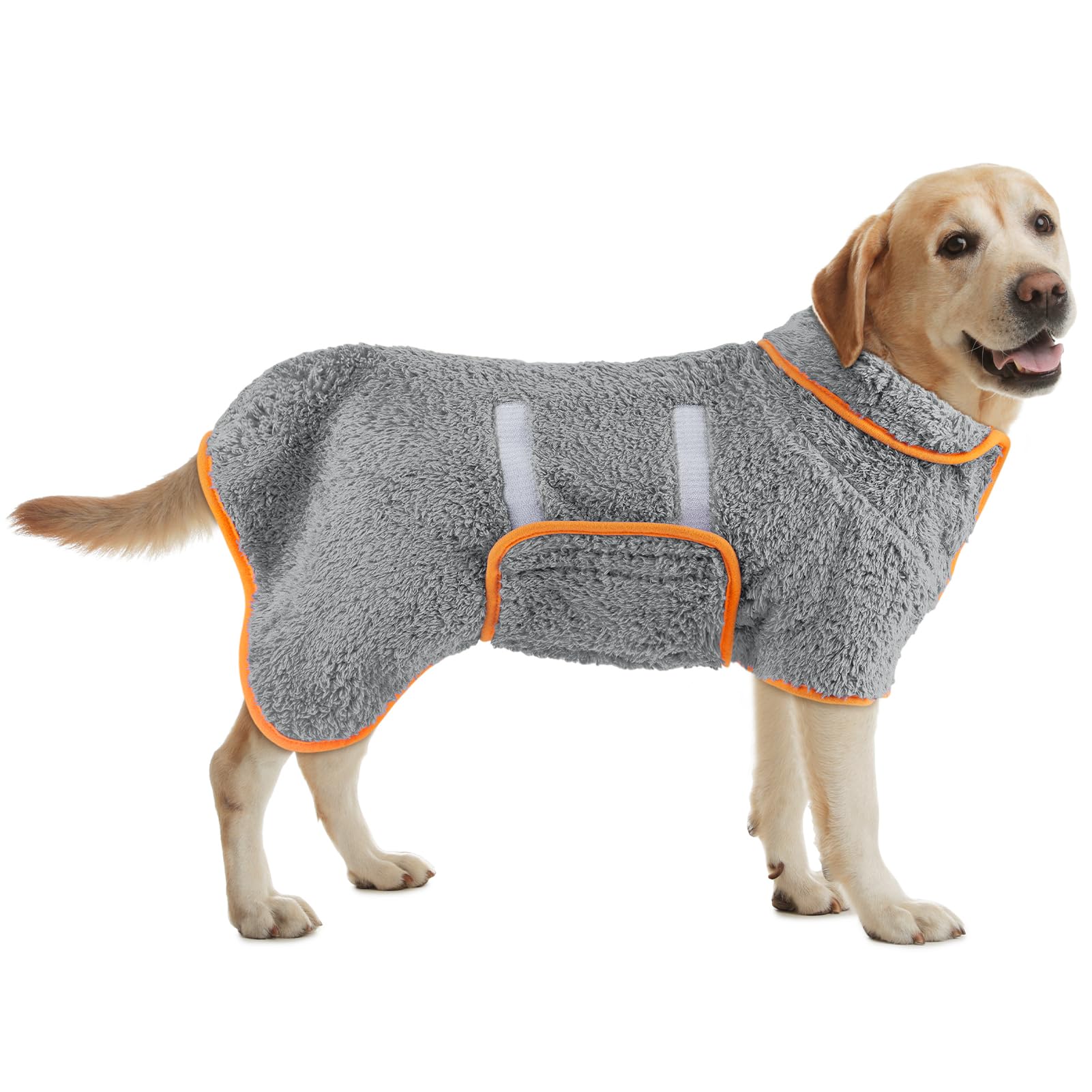 Bienbee Dog Bathrobe, Quick Drying Super Absorbent Dog Robes For After Bath, Warm Keeping Dogs Towel, Dogs Bath Supplies, Gray L