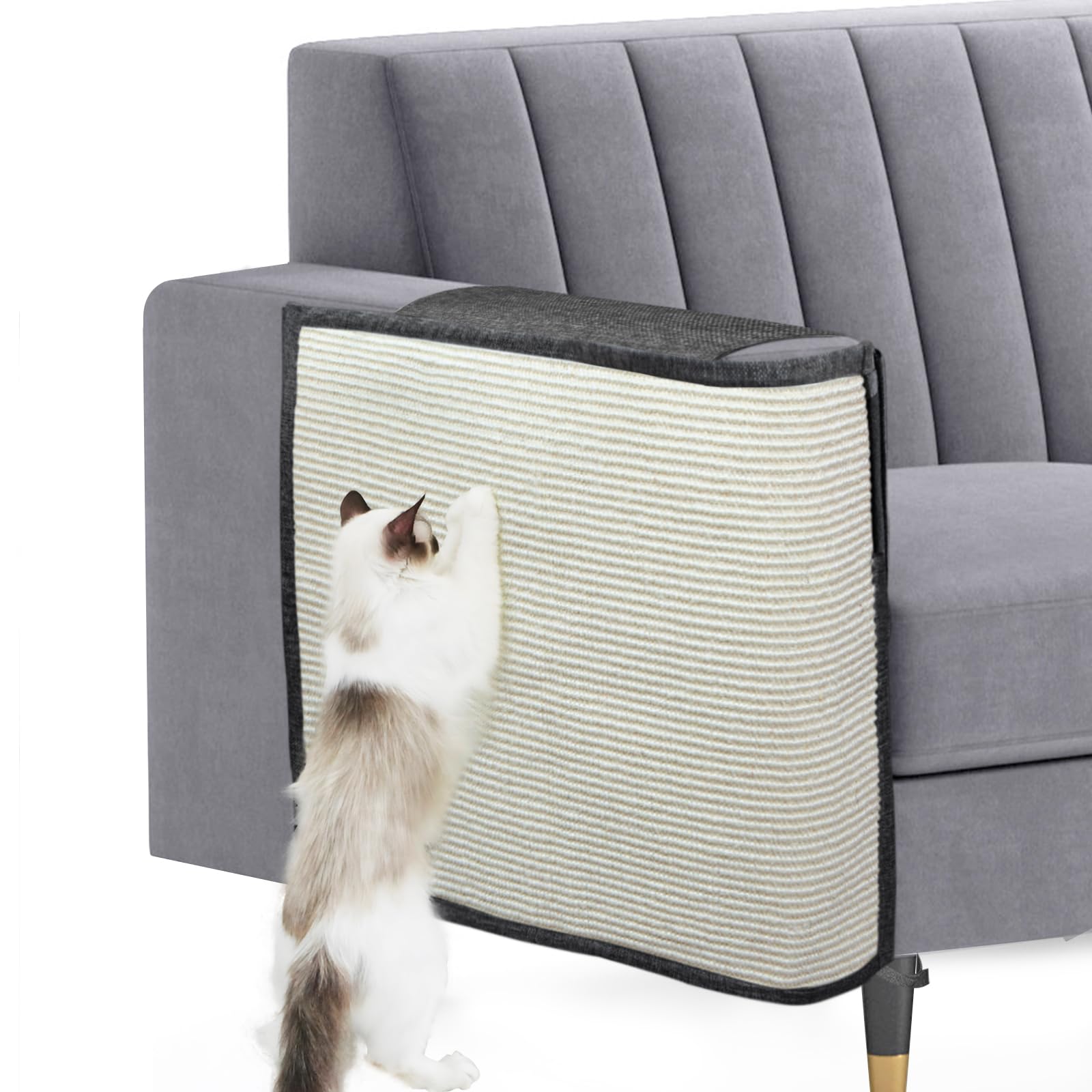 Upgraded Cat Scratch Furniture Couch Protector with Natural Sisal for Protecting Couch Sofa Chair