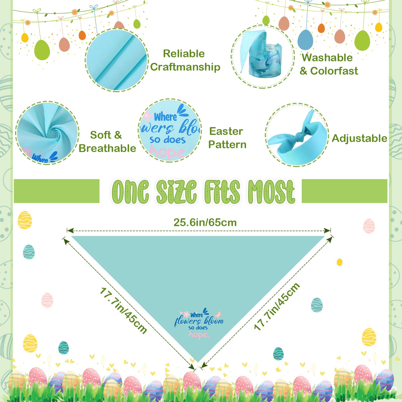 Clysee 100 Pcs Easter Dog Bandana Bulk With Sayings Pet Triangle Scarf Bibs Washable Puppy Kerchief Adjustable Grooming Supplies