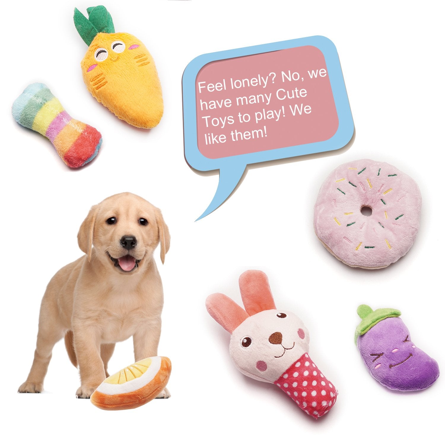 Szkokuho 9 Pack Small Dogs Puppy Squeaky Dog Toys,Cute Variety Colors Designs To Bite Anytime, For Small Dogs
