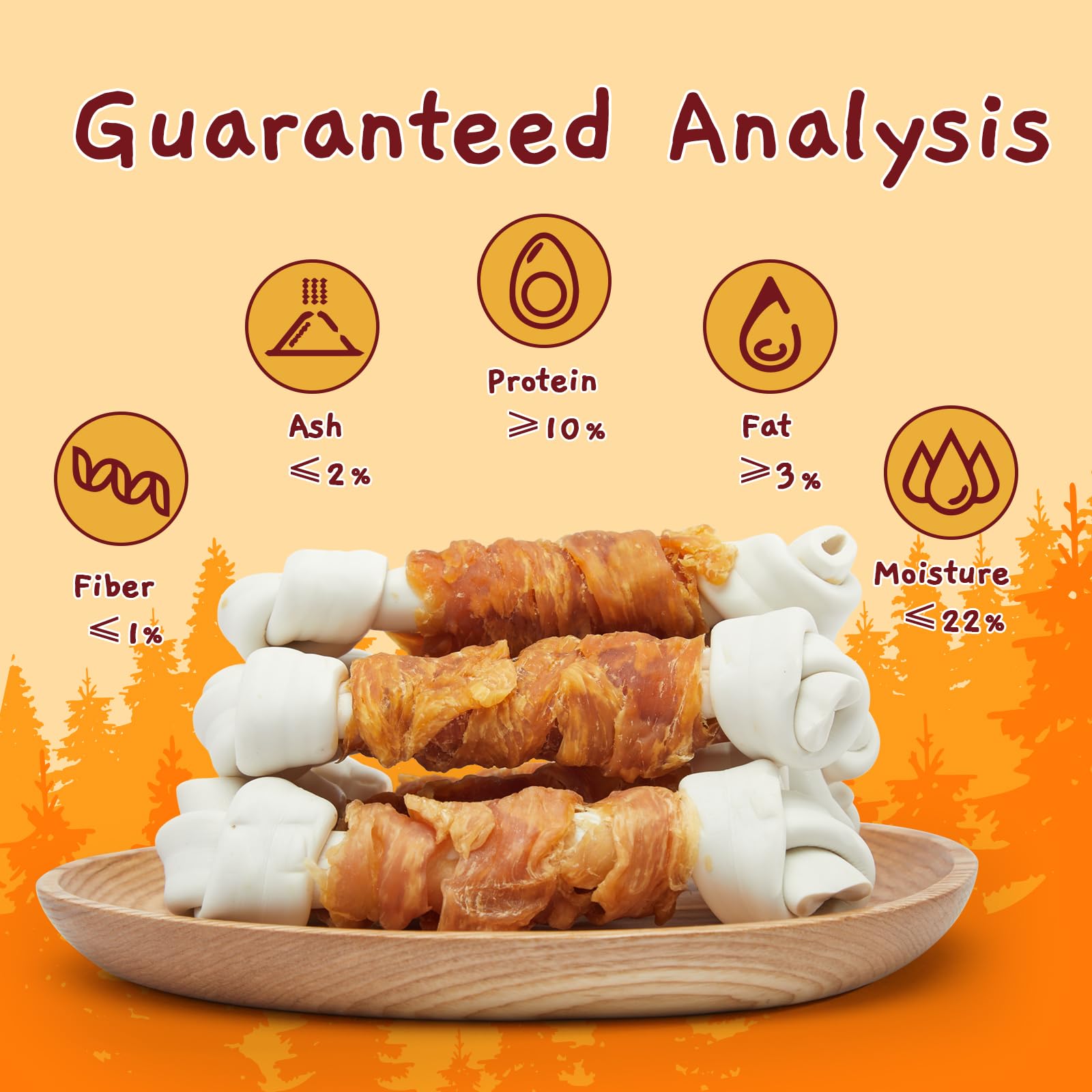 Jungle Calling Rawhide Free Dog Bones, 6.5 Real Chicken Wrapped Dog Chew Bones for Medium and Large Dogs Training Treats