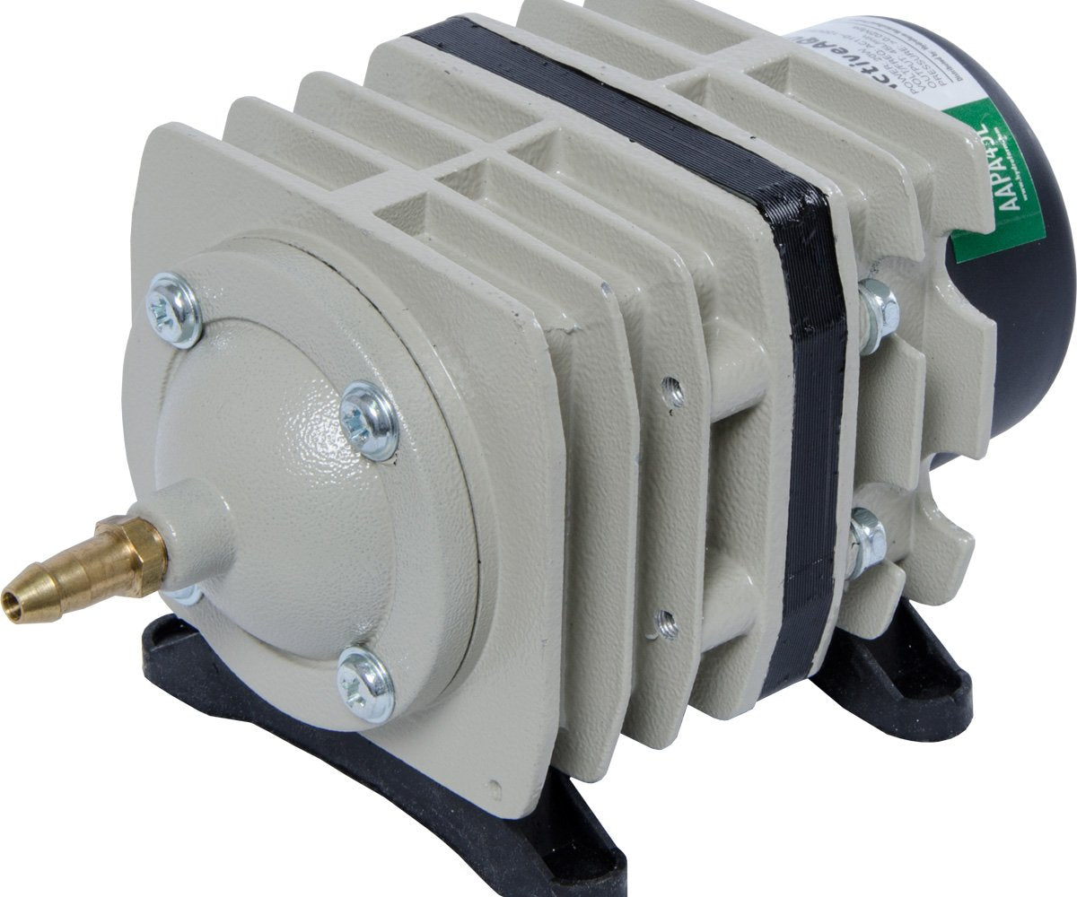 Hydrofarm Air Pump AAPA45L, 20W, 45L/min, 6 Outlets, Silver Aluminum, Commercial Use