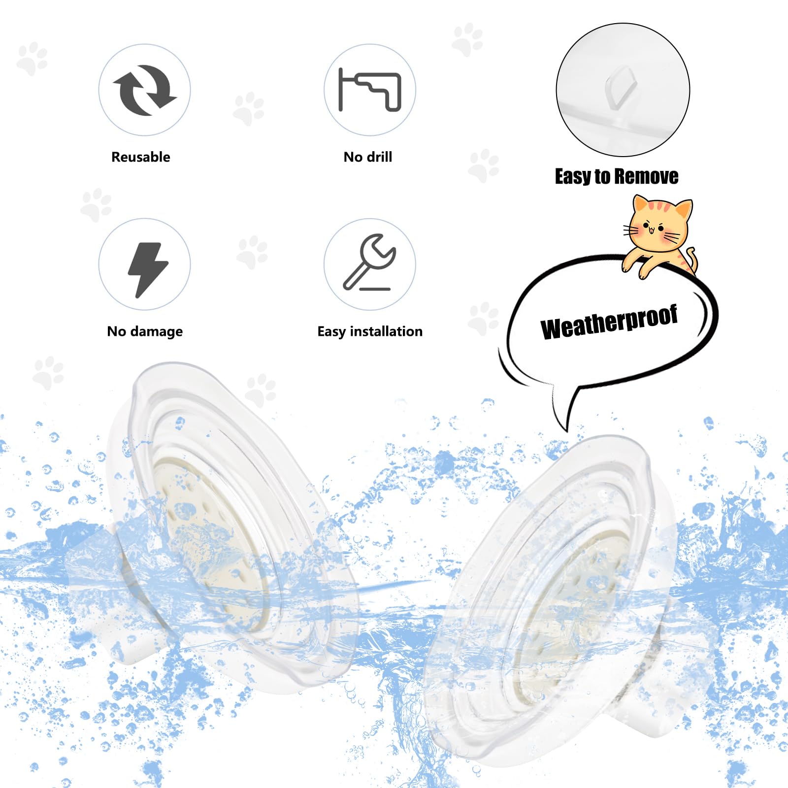 Accencyc Thick Suction Cup Cat Perches 4Pcs Cat Hammock Replacement Screw Suction Cups For Window Seat