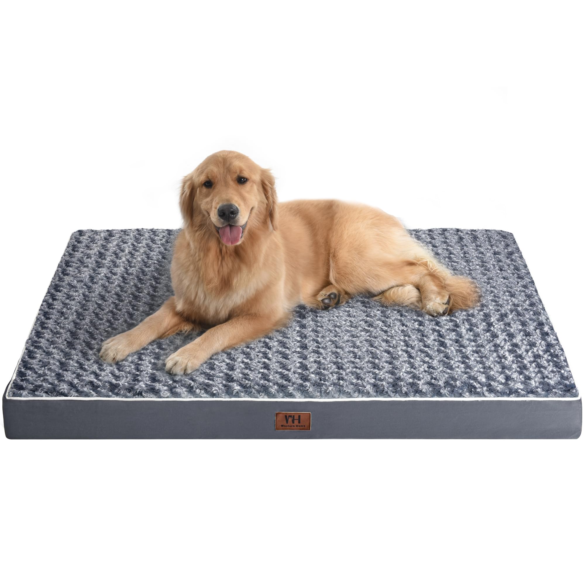 WESTERN HOME WH Large Dog Bed for Extra Large, Big, Jumbo, Huge Dogs, Orthopedic Pet Bed Waterproof Mattress with Removable Wash