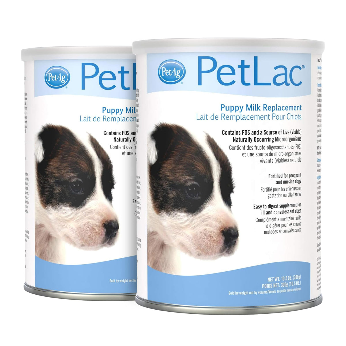 Pet-Ag Petlac Powder For Puppies - 10.5 Oz, Pack Of 2 - Puppy Milk Replacement Powder For Puppies Newborn To Six Weeks Old - Eas