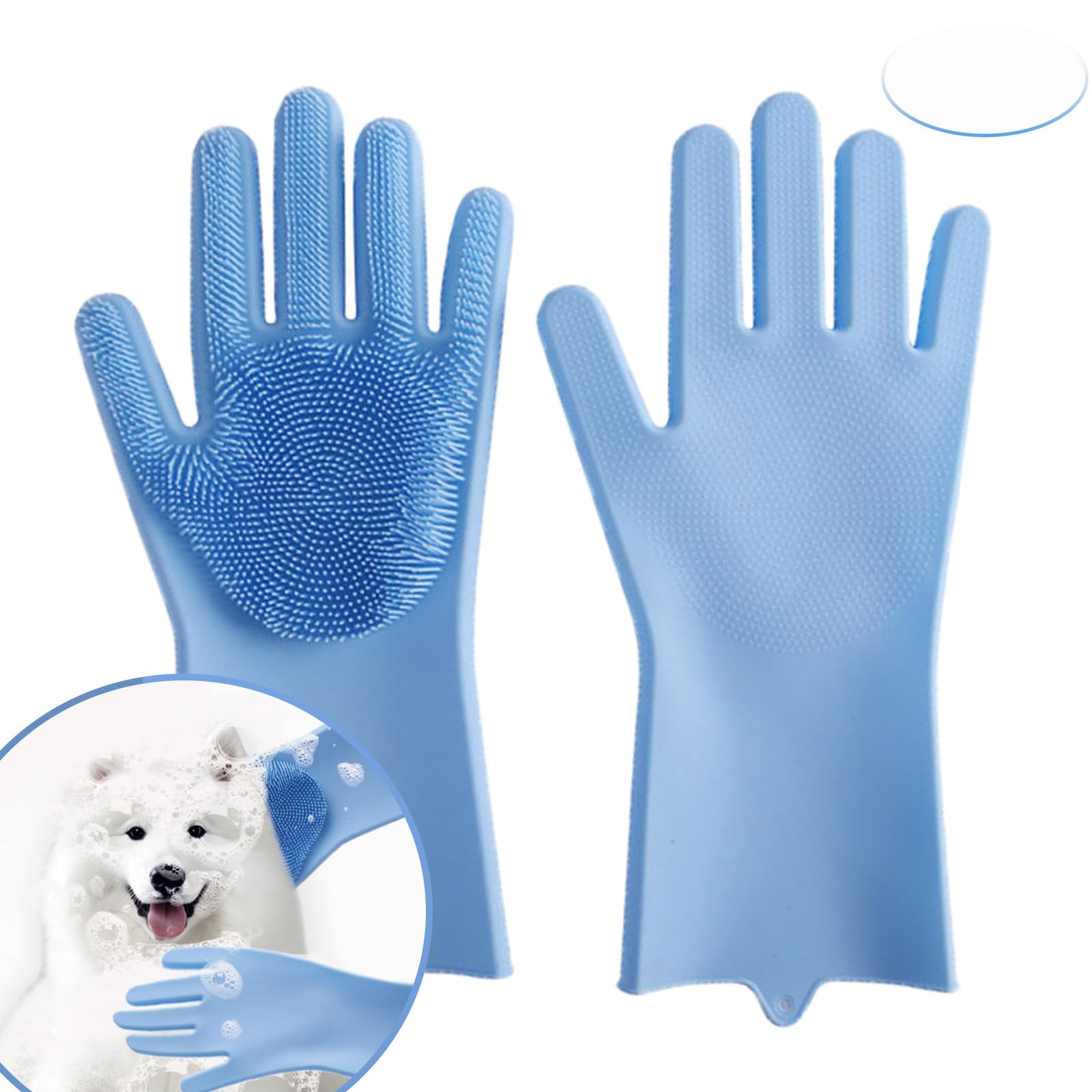 Petboutisel Pet Grooming Gloves & Dog Bath Brush  2In1 Grooming Gloves For Dog, Silicone Cat Brush Glove For Hair Removal, Ma