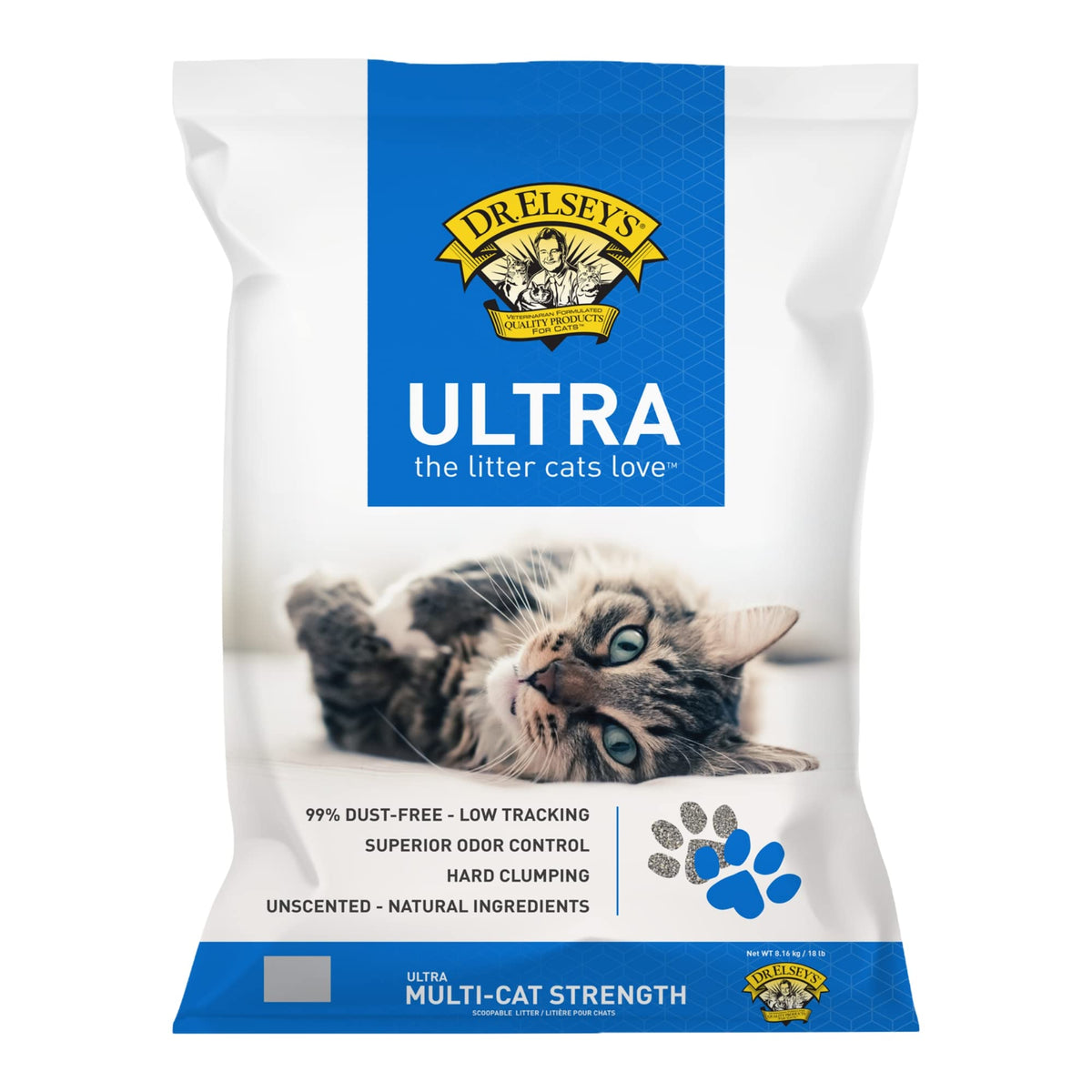 Dr. Elsey'S Premium Clumping Cat Litter - Ultra - 99.9% Dust-Free, Low Tracking, Hard Clumping, Superior Odor Control, Unscented & Natural Ingredients