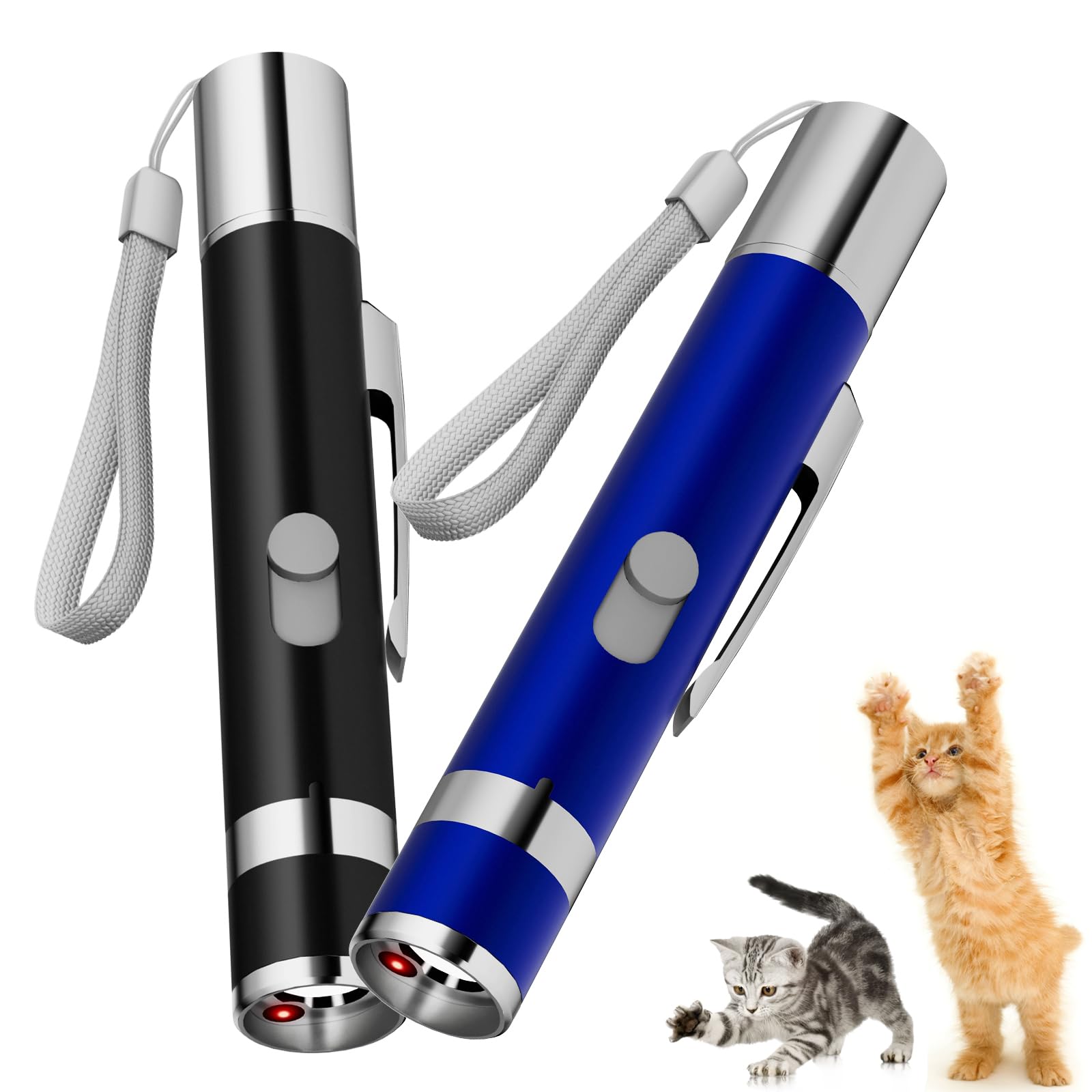 Meliinma 2-Piece Cat Toys Interactive For Indoor Cats, 7 Patterns, Rechargeable Cat Pointer Lights For Kitten Pet Dog Play Train