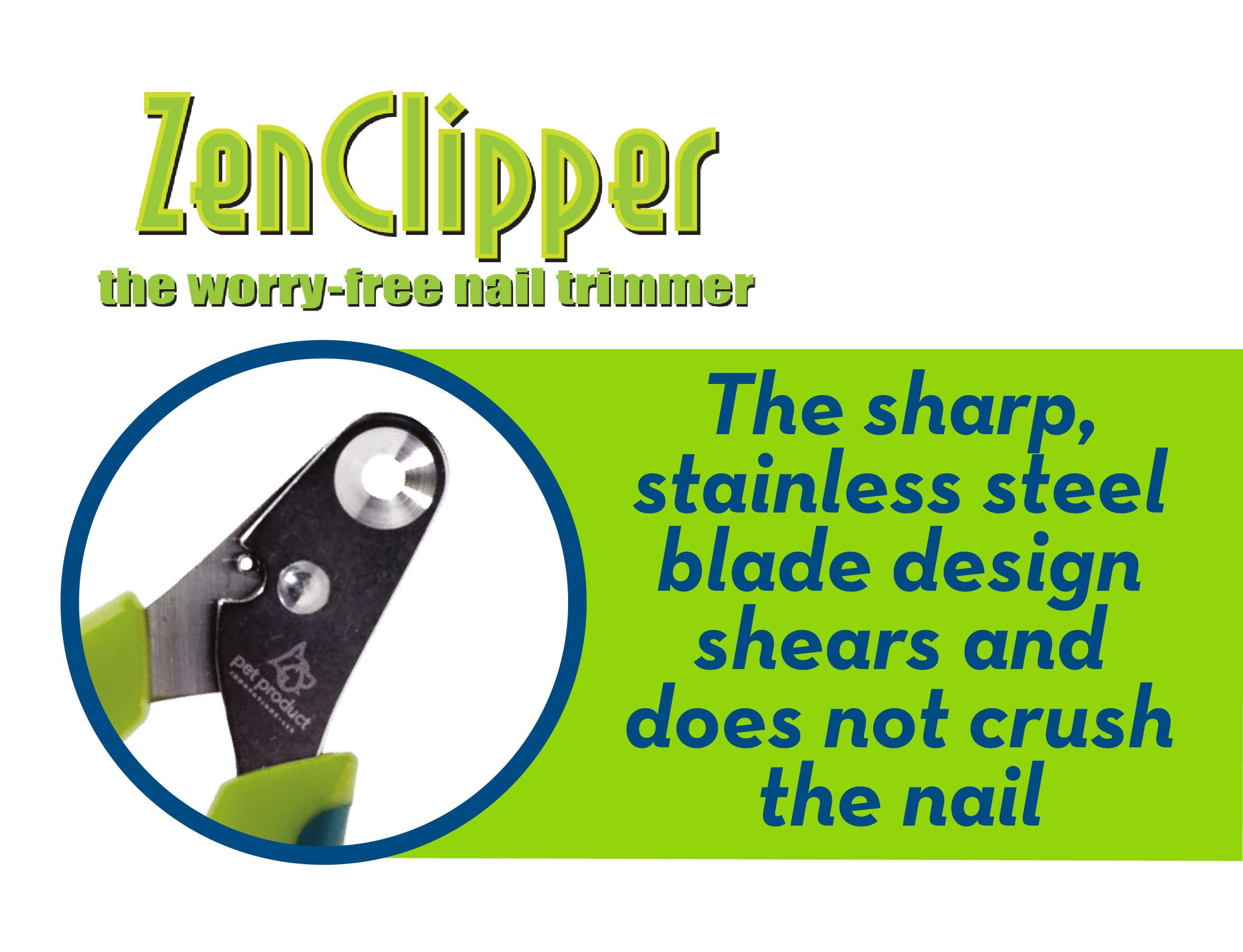 Zen Clipper Pet Nail Clipper For Cats – Cat Nail Trimmer For Safer Pet Grooming Care - Clean, Quiet, And Easy-To-Use Stainless Steel Claw Trimmer - (2.5Mm Hole)