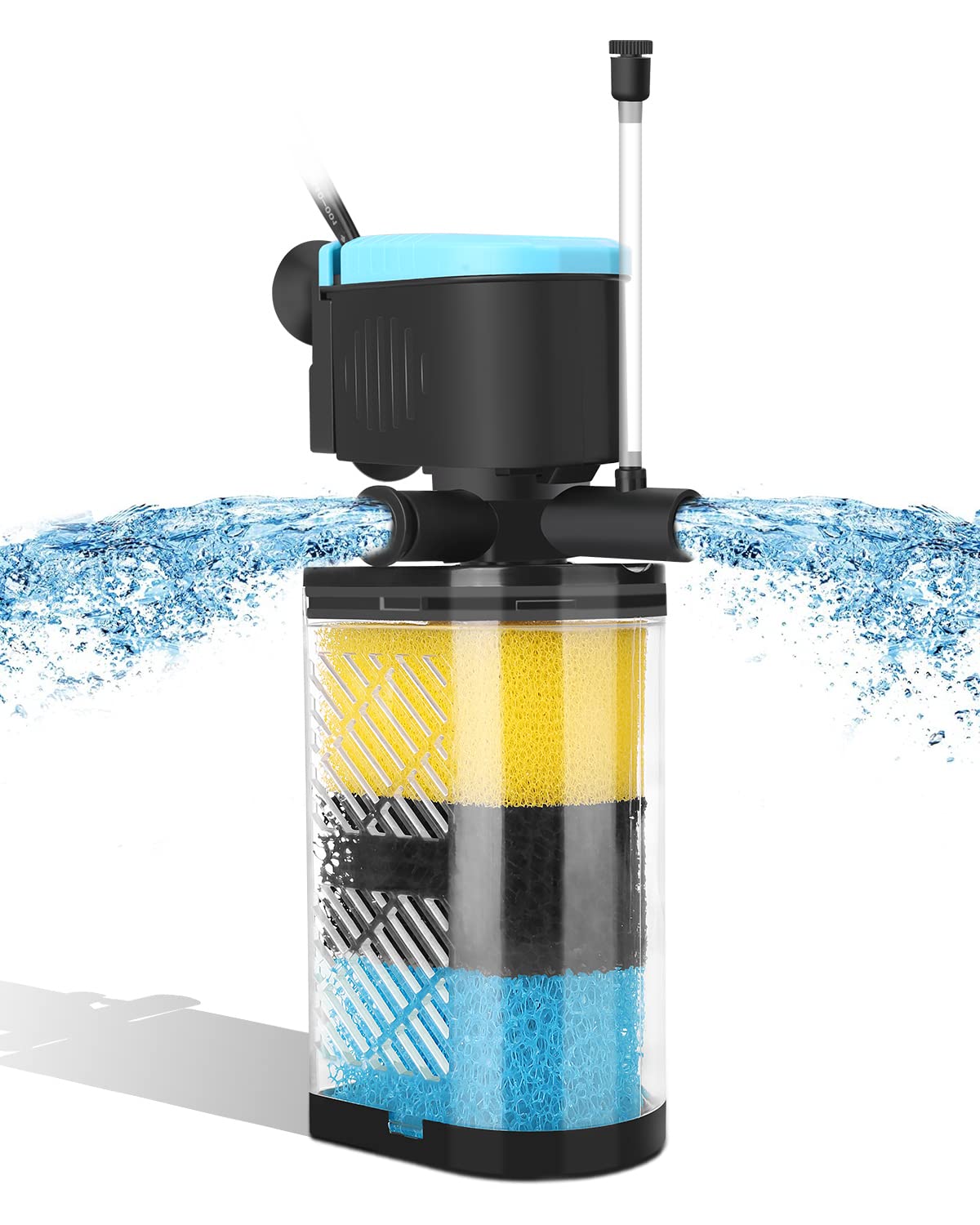 AquaMiracle Aquarium Filter 3-Stage in-Tank Filter Internal Fish Tank Filter Turtle Filter for 70-100 Gallon Fish Tanks with Dua