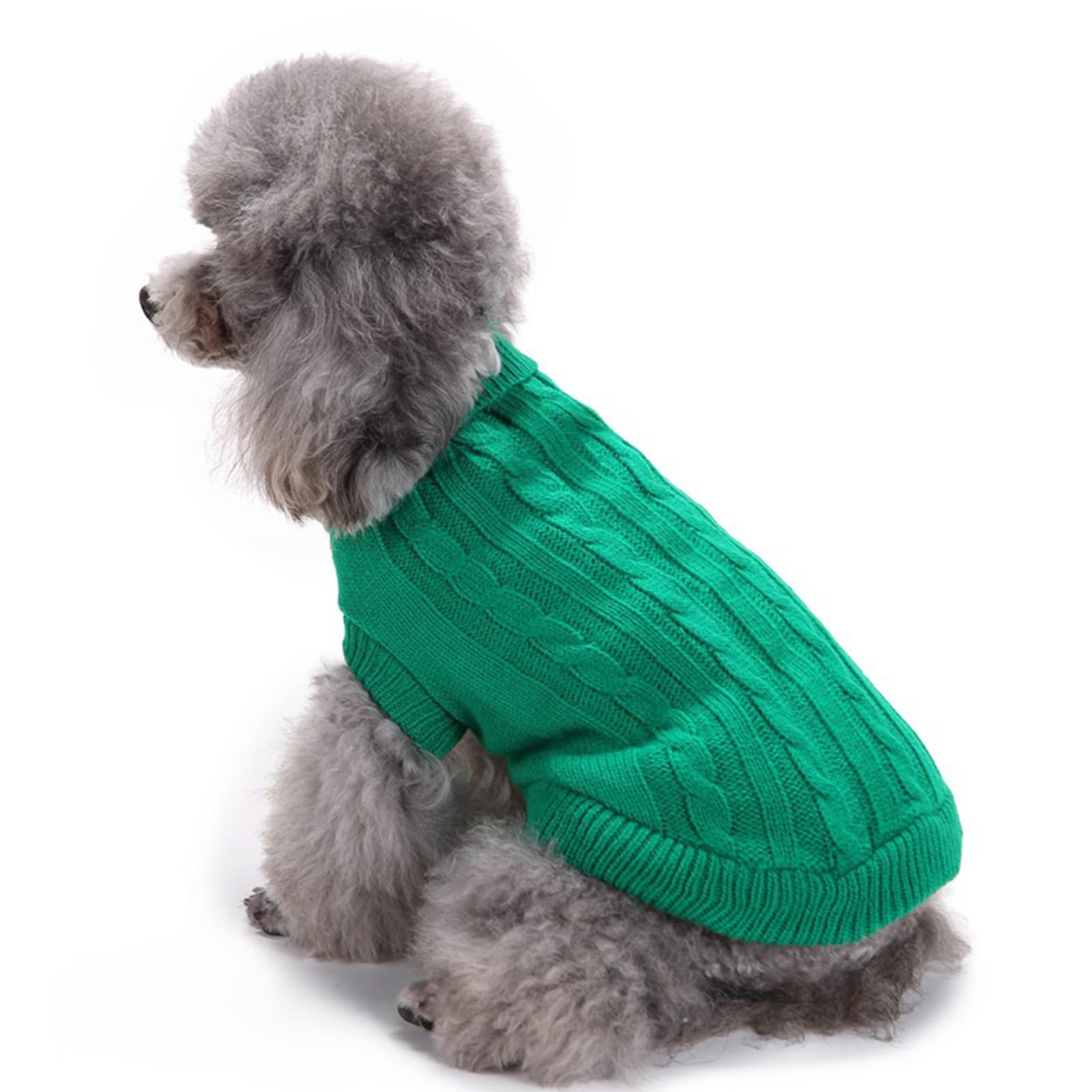 Chborchicen Small Dog Sweaters Knitted Pet Cat Sweater Warm Dog Sweatshirt Dog Winter Clothes Kitten Puppy Sweater (X-Small,Gree