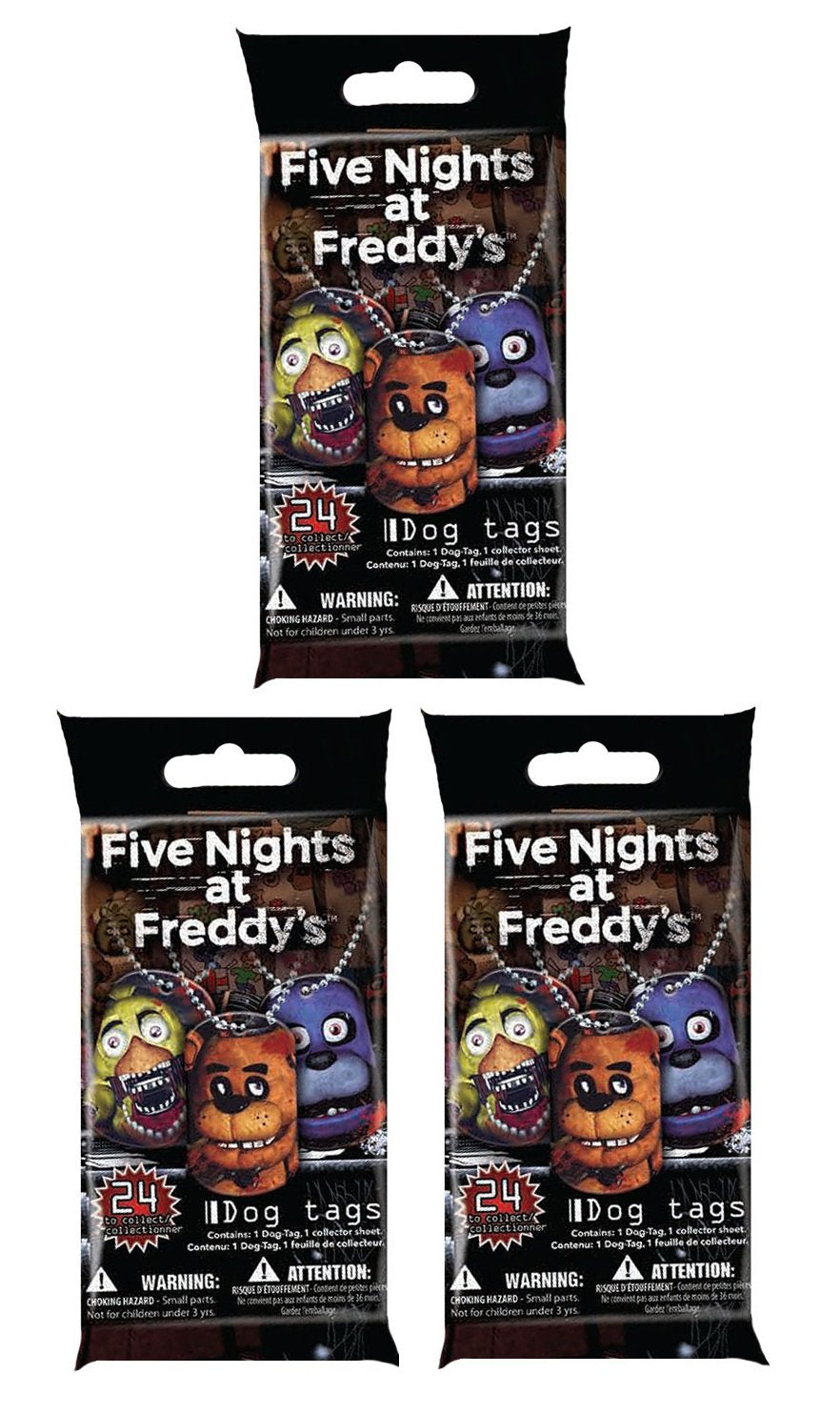 Officially Licensed Five Nights At Freddy'S Dog Tags Necklace Mystery Pack 3-Pack 'Contains 3 Random Dog Tag Necklaces'