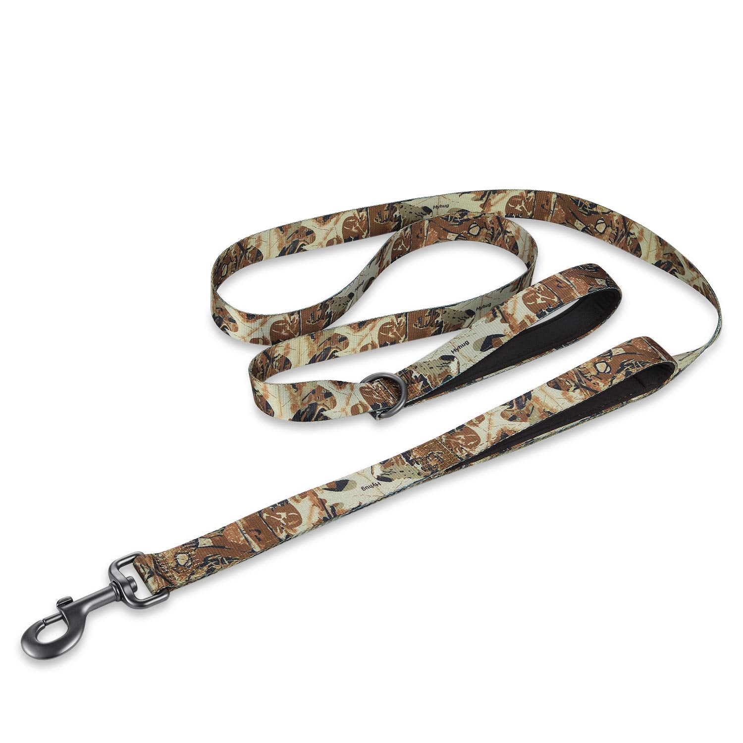 Hyhug Pets 6Ft Dog Leash,Soft Lined Double Handles, For Medium Large Giant Breeds Dogs Daily Use Walking And Professional Training. (Large, Forest Camo)
