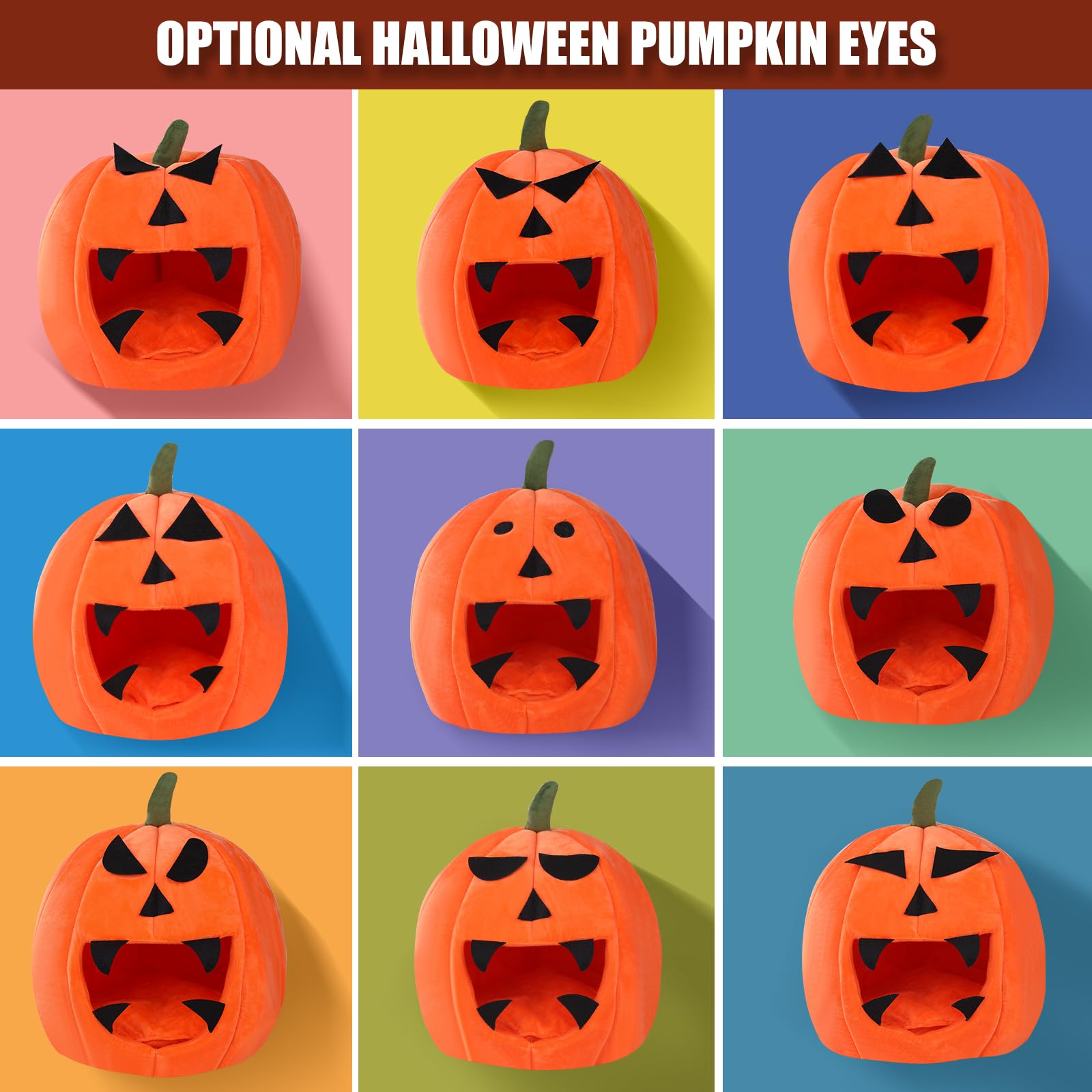 Oneju Guinea Pig Bed, Guinea Pig Hideout, Rabbit Bed, Bunny Hideout, Halloween Style Guinea Pig Bed For Guinea Pig, Bunny, Chinchilla, Ferret, Rabbit And Other Small Pets - Halloween Pumpkin