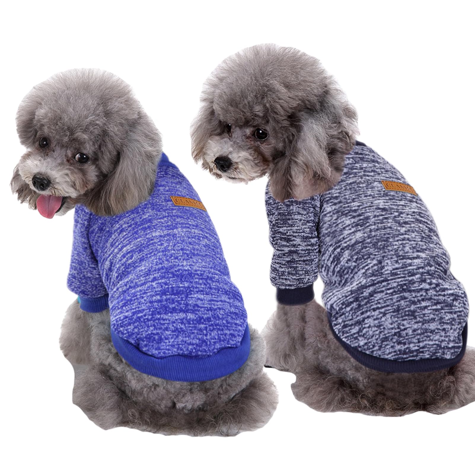 Chborless Pet Dog & Cat Sweater - Warm Pajamas, Soft Puppy Clothes For Small Dogs, Winter Doggie Sweatshirt (Xxs, Dark Blue+Navy