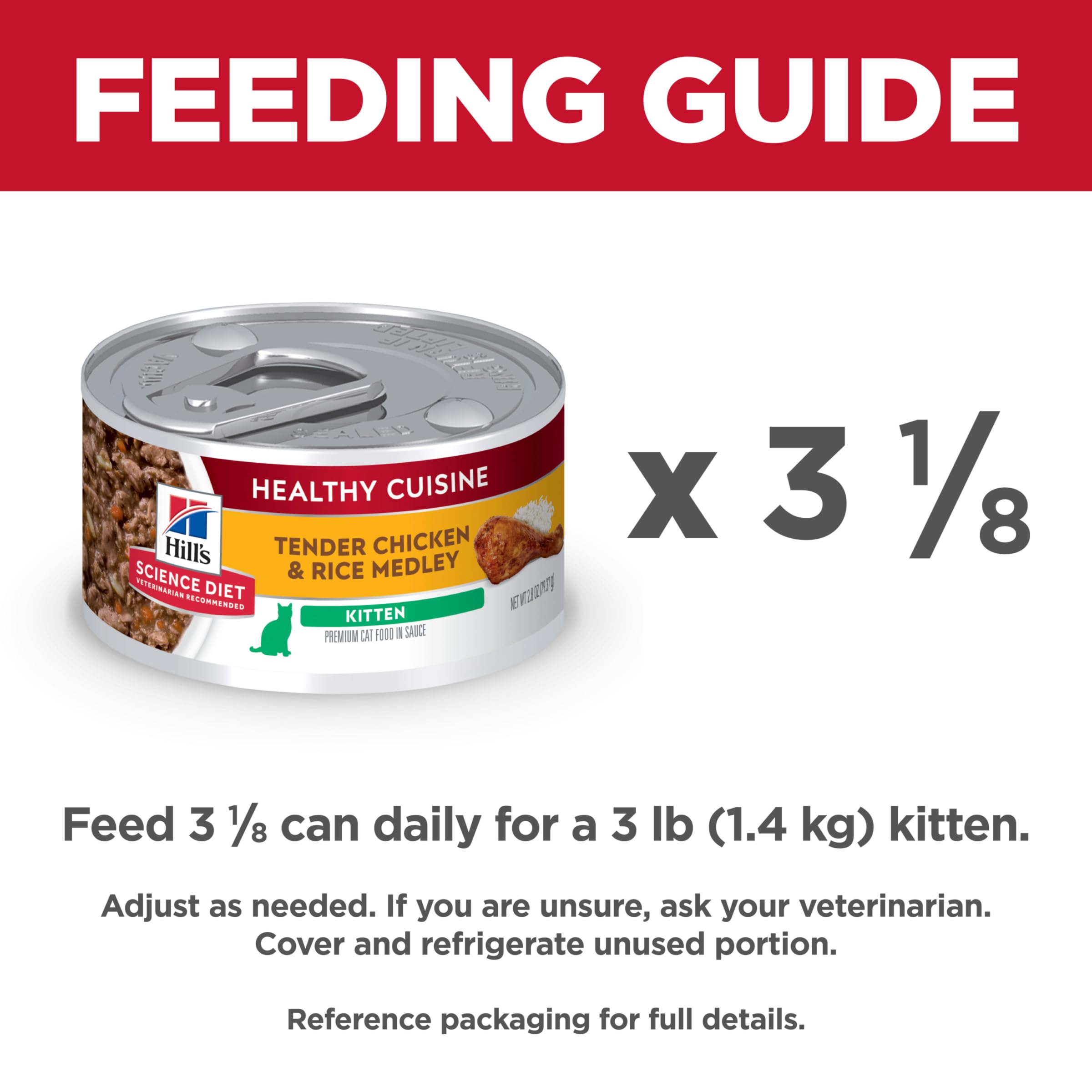 Hills Science Diet Healthy Cuisine, Kitten, Great Taste, Wet Cat Food, Chicken & Rice Stew, 2.8 oz Can, Case of 24