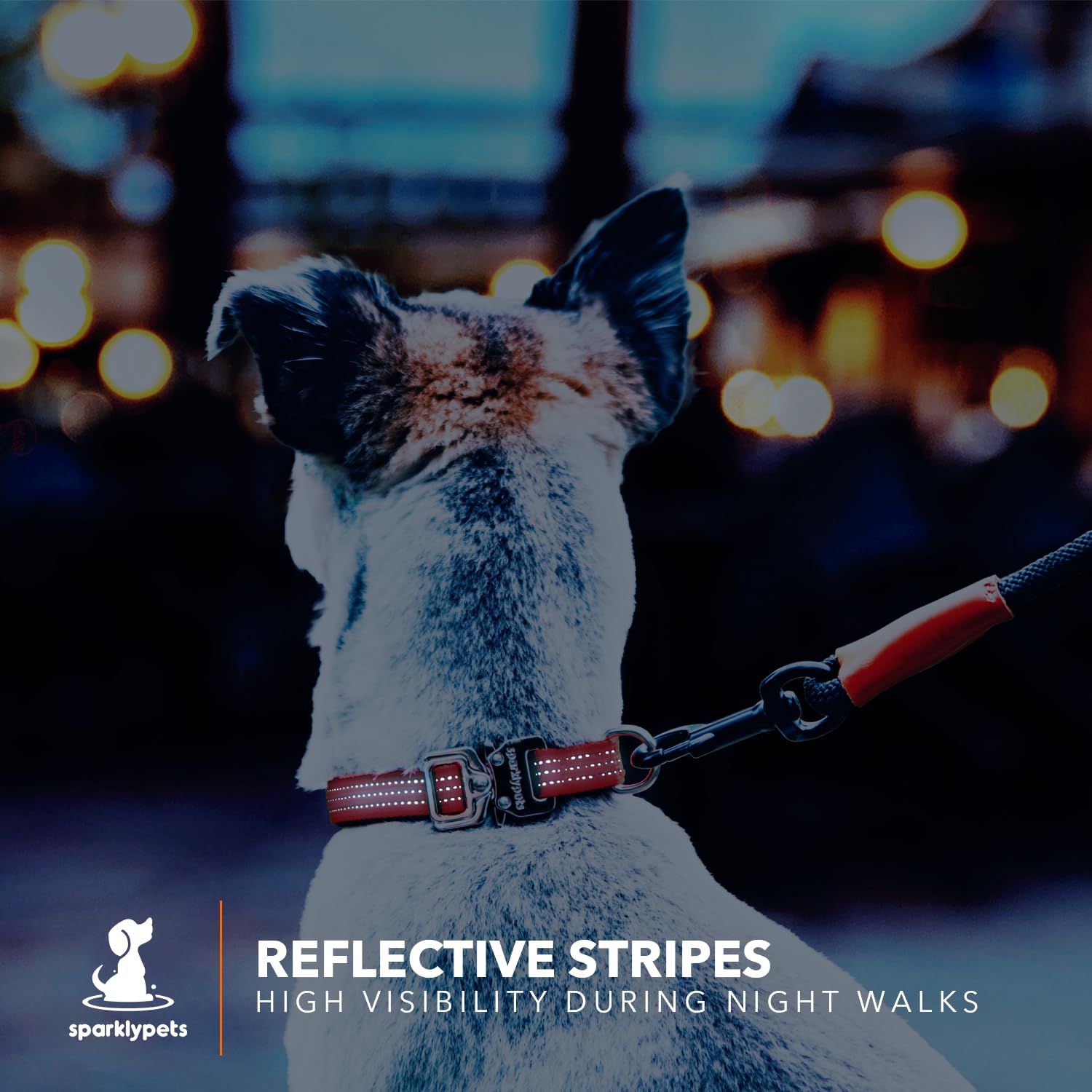 Sparklypets Extra Small Dog Collar With Quick Release Chrome Buckle & Airtag Holder - Premium Small Breeds Collars With Reflecti