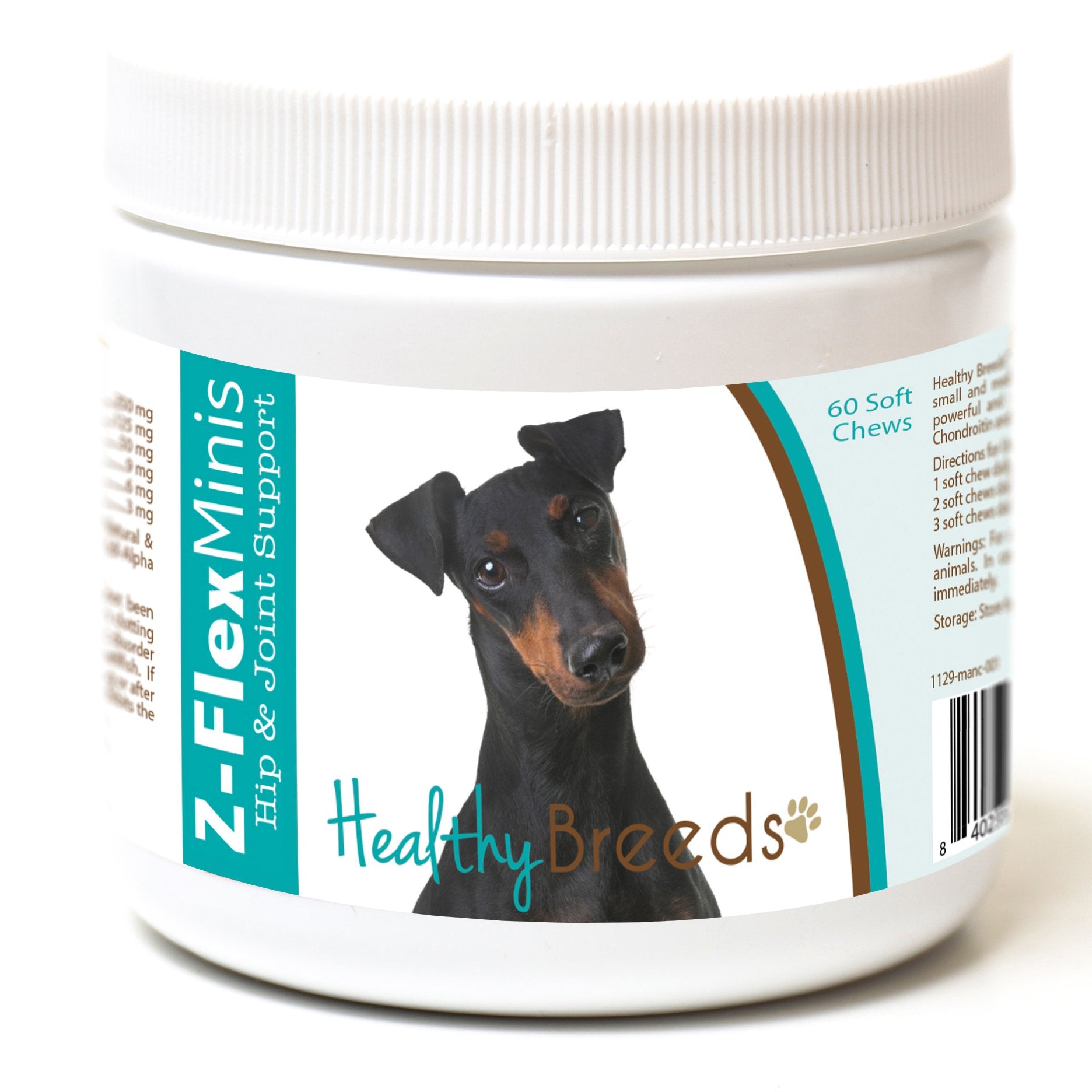 Healthy Breeds Manchester Terrier Z-Flex Minis Hip and Joint Support Soft Chews 60 Count