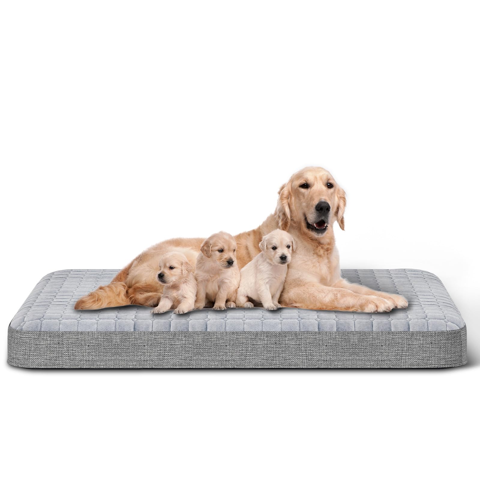 Heeyoo Large Dog Bed, Inflatable Dogs Bed For Large Dogs With Removable & Washable Cover, Orthopedic Dog Crate Pad With Anti-Sli